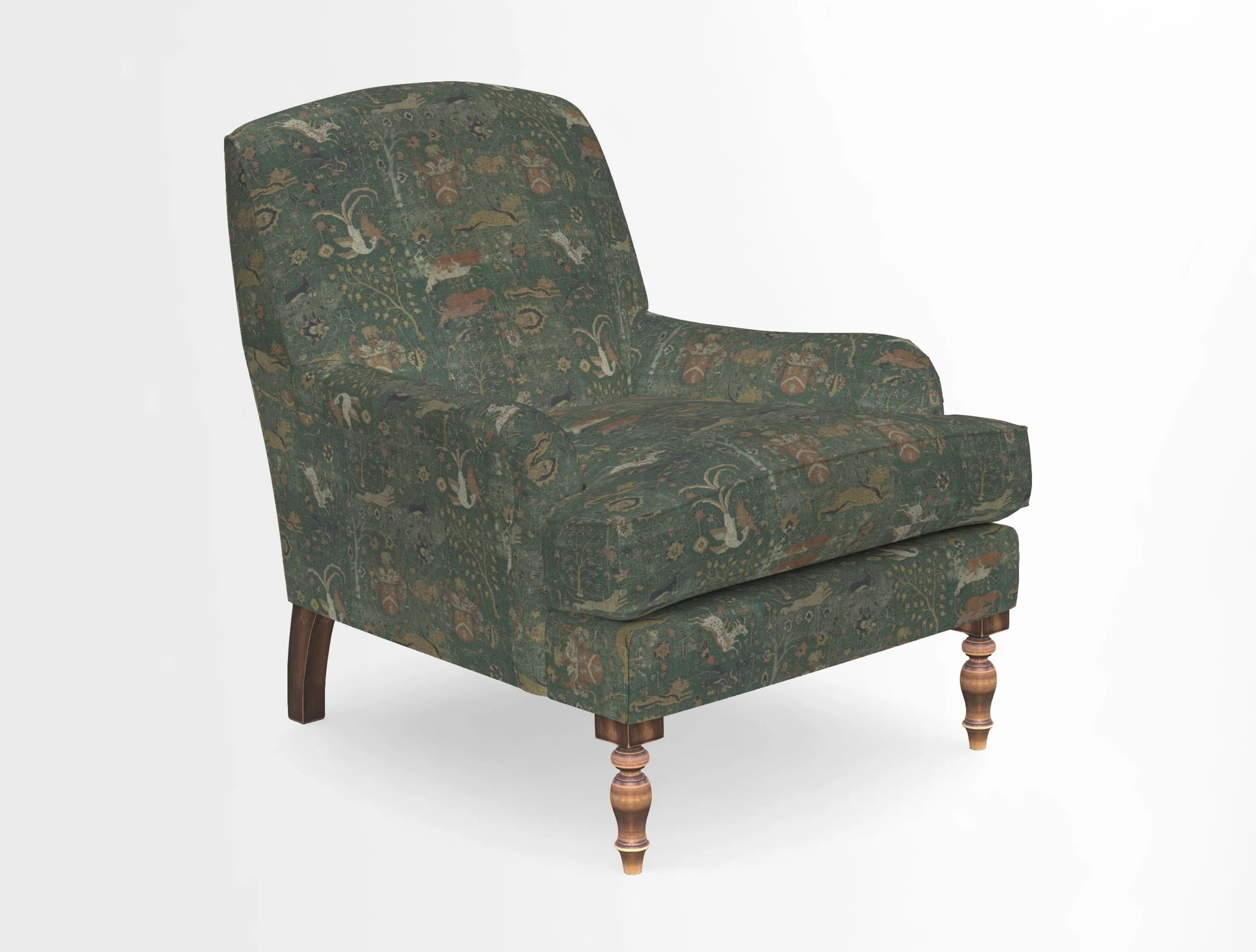 Lyndhurst Chair in V&A Threads of India Opulent-Velvets Lahore Dynasty Slate