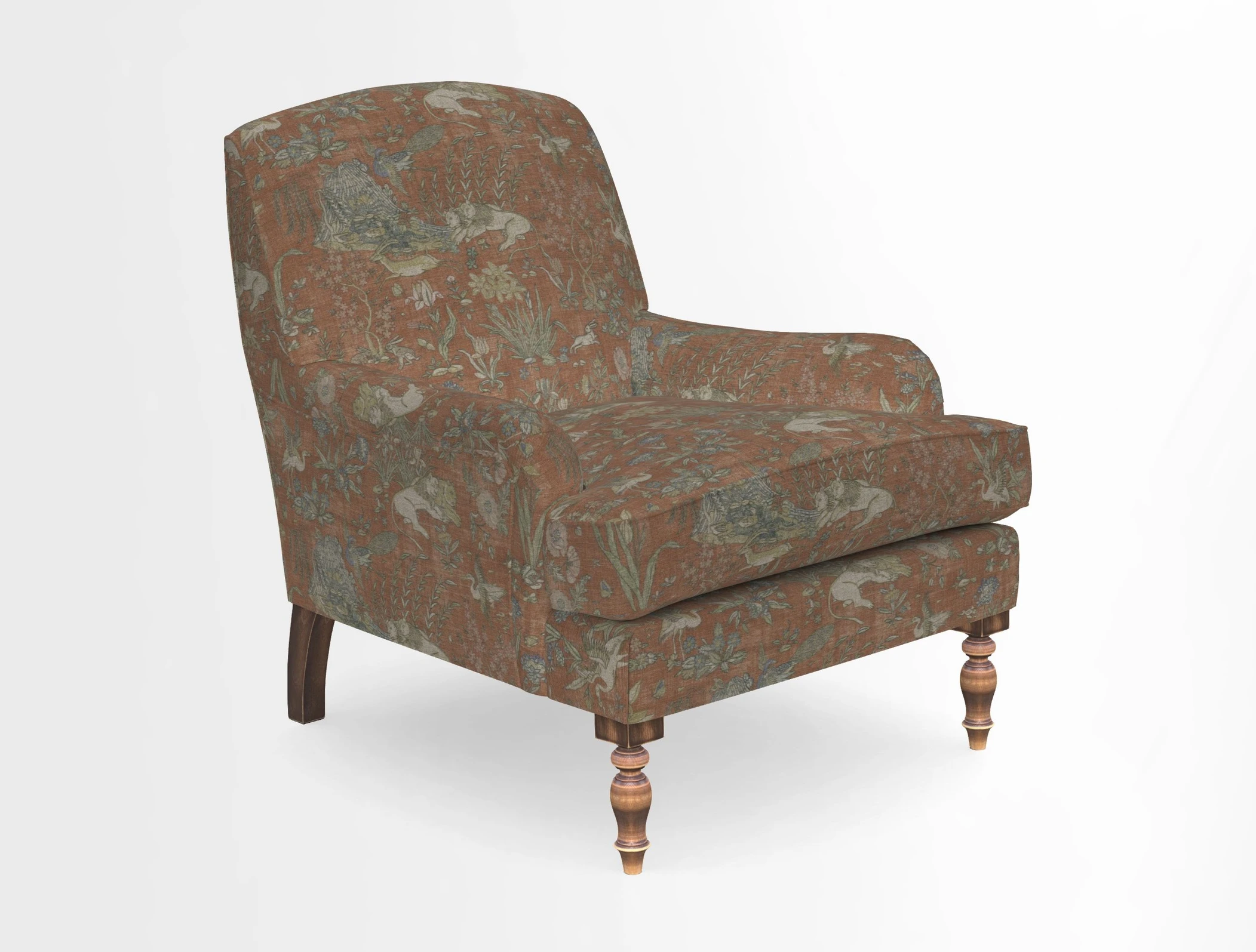 Lyndhurst Chair in V&A Threads of India Opulent-Velvets Lahore Dynasty Slate