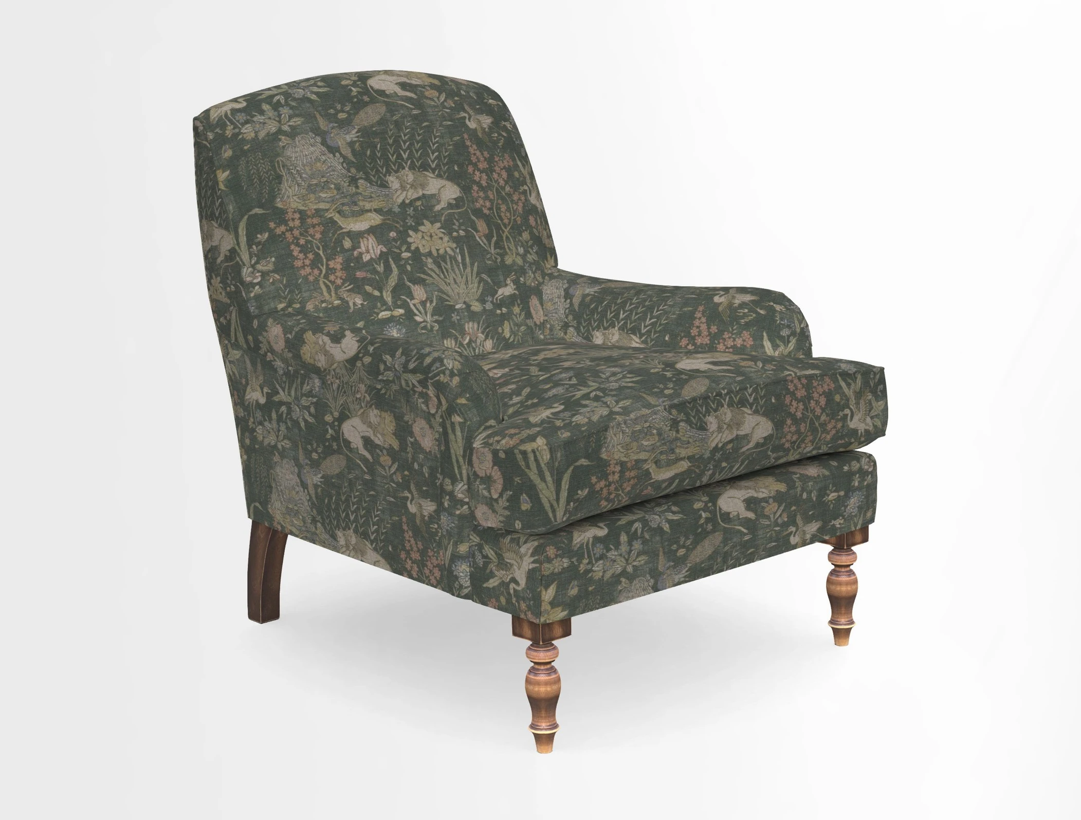 Lyndhurst Chair in V&A Threads of India Opulent-Velvets Lahore Dynasty Slate