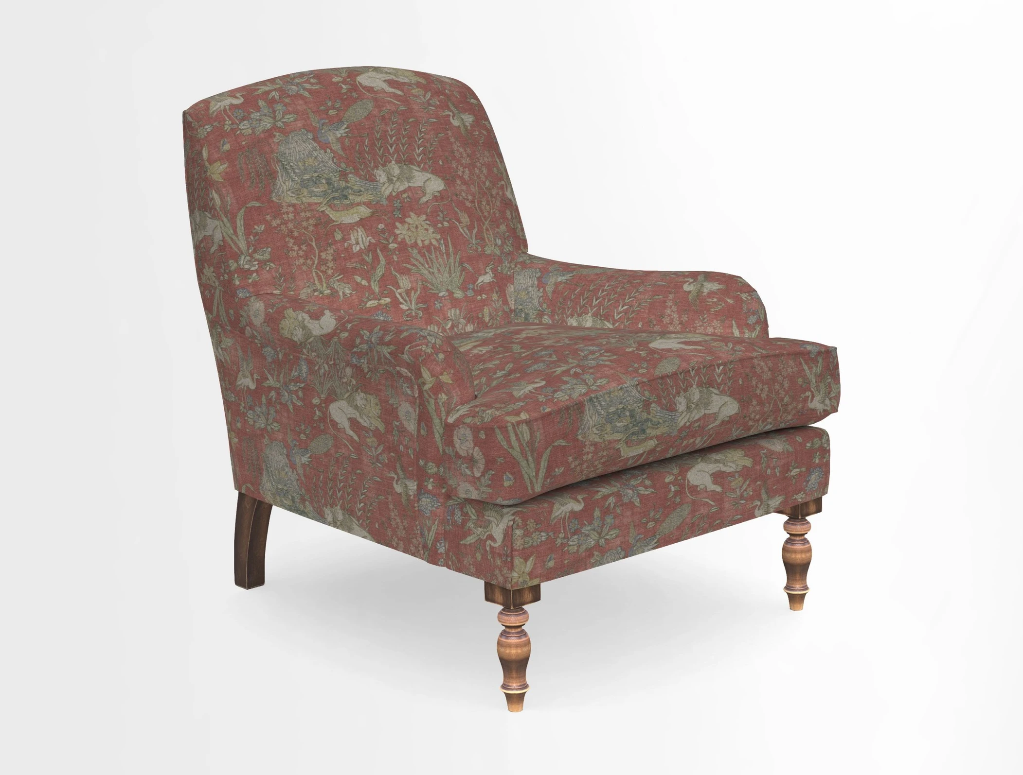 Lyndhurst Chair in V&A Threads of India Opulent-Velvets Lahore Dynasty Slate