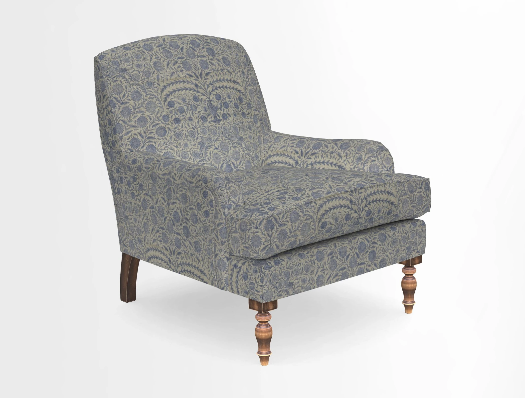 Lyndhurst Chair in V&A Threads of India Opulent-Velvets Lahore Dynasty Slate