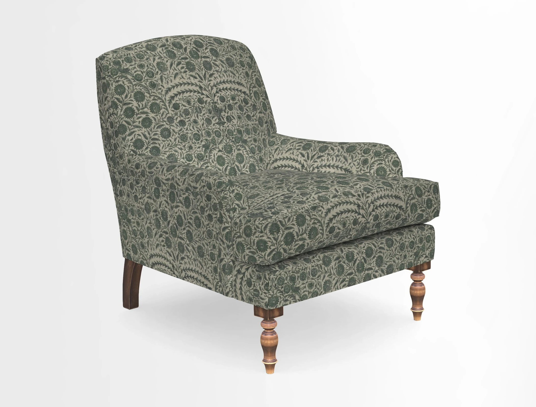 Lyndhurst Chair in V&A Threads of India Opulent-Velvets Lahore Dynasty Slate