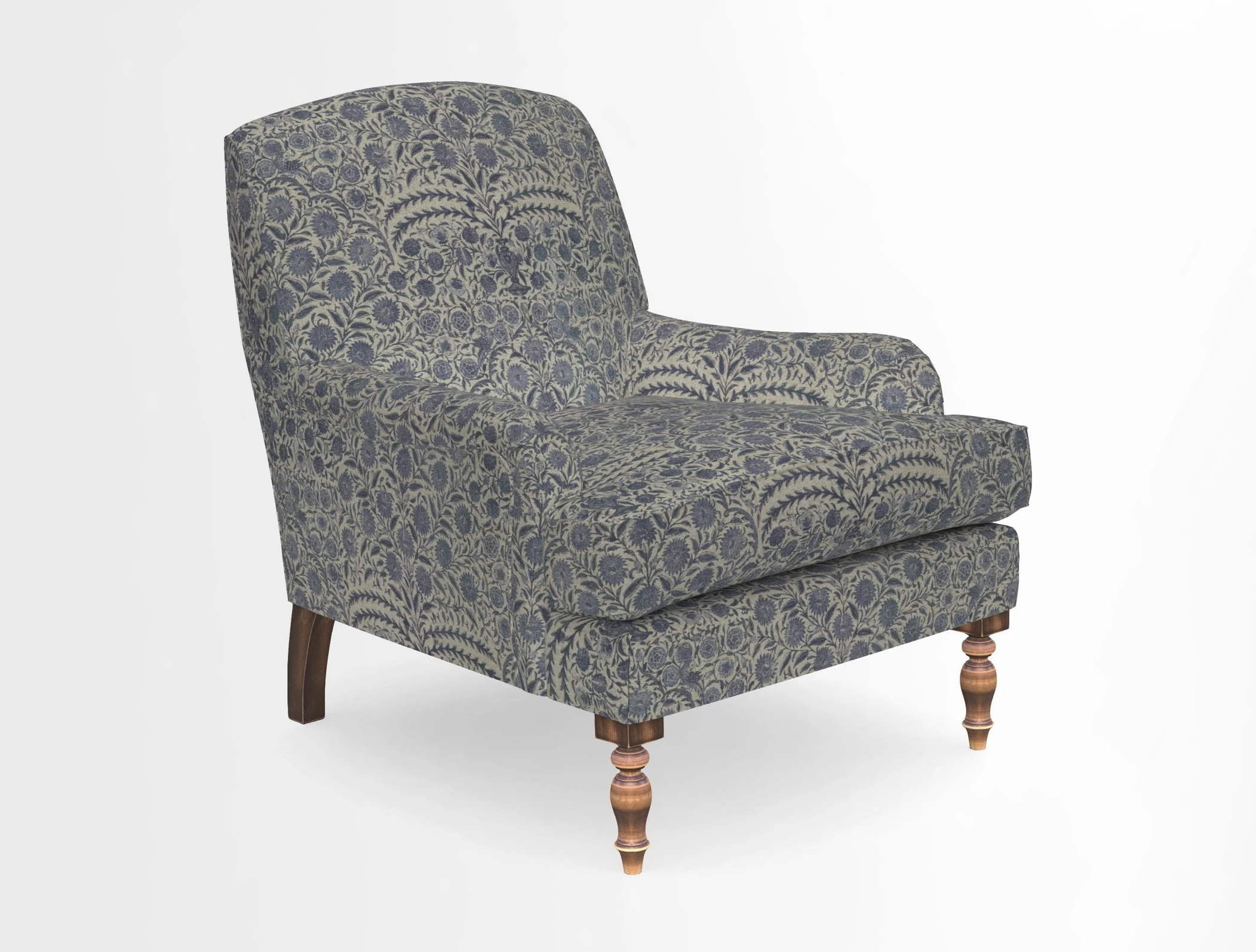 Lyndhurst Chair in V&A Threads of India Opulent-Velvets Lahore Dynasty Slate