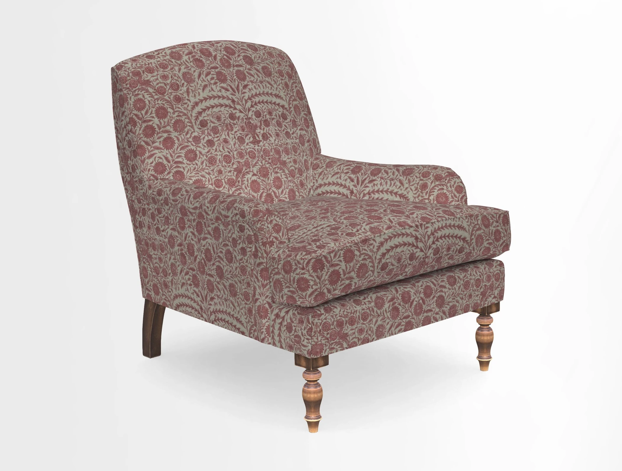 Lyndhurst Chair in V&A Threads of India Opulent-Velvets Lahore Dynasty Slate