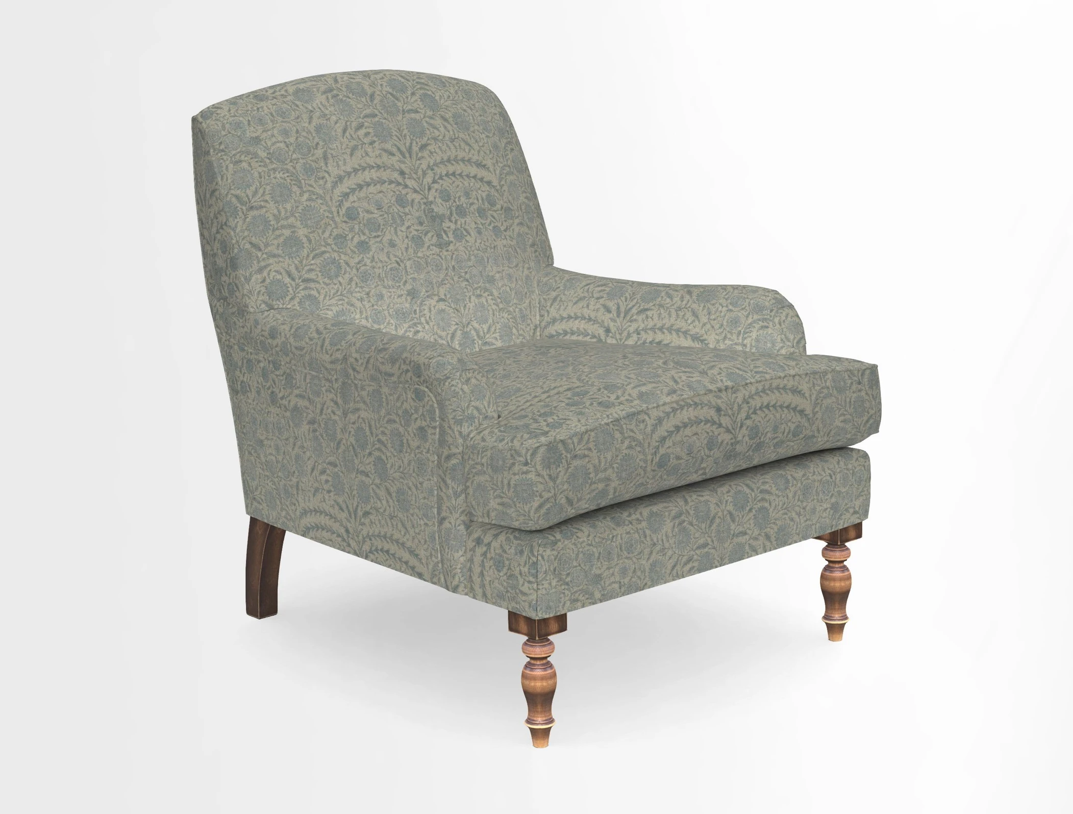 Lyndhurst Chair in V&A Threads of India Opulent-Velvets Lahore Dynasty Slate