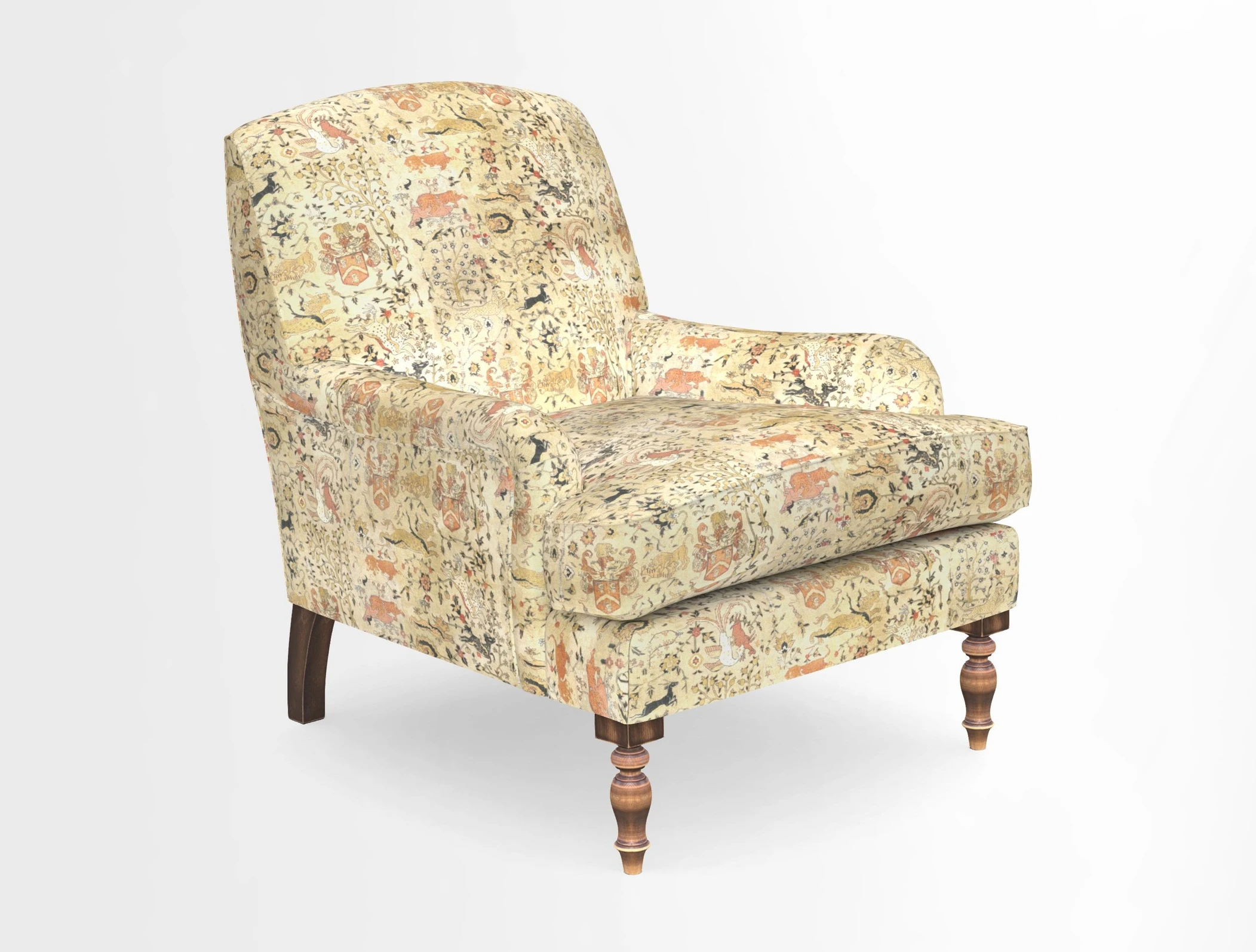Lyndhurst Chair in V&A Threads of India Opulent-Velvets Lahore Dynasty Slate