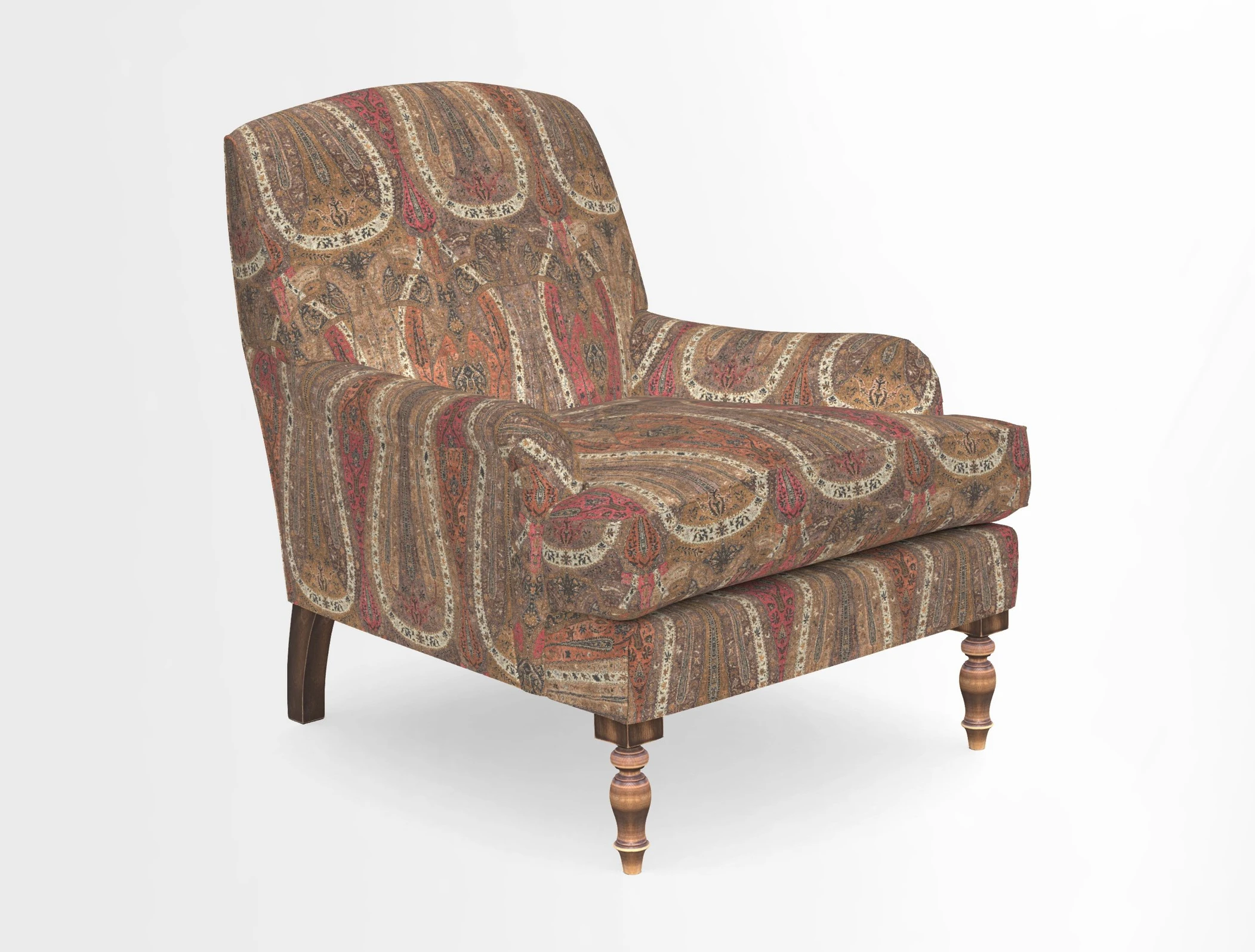 Lyndhurst Chair in V&A Threads of India Opulent-Velvets Lahore Dynasty Slate