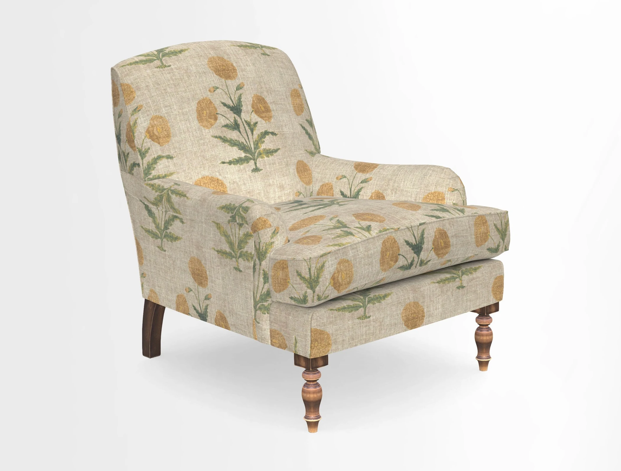 Lyndhurst Chair in V&A Threads of India Opulent-Velvets Lahore Dynasty Slate