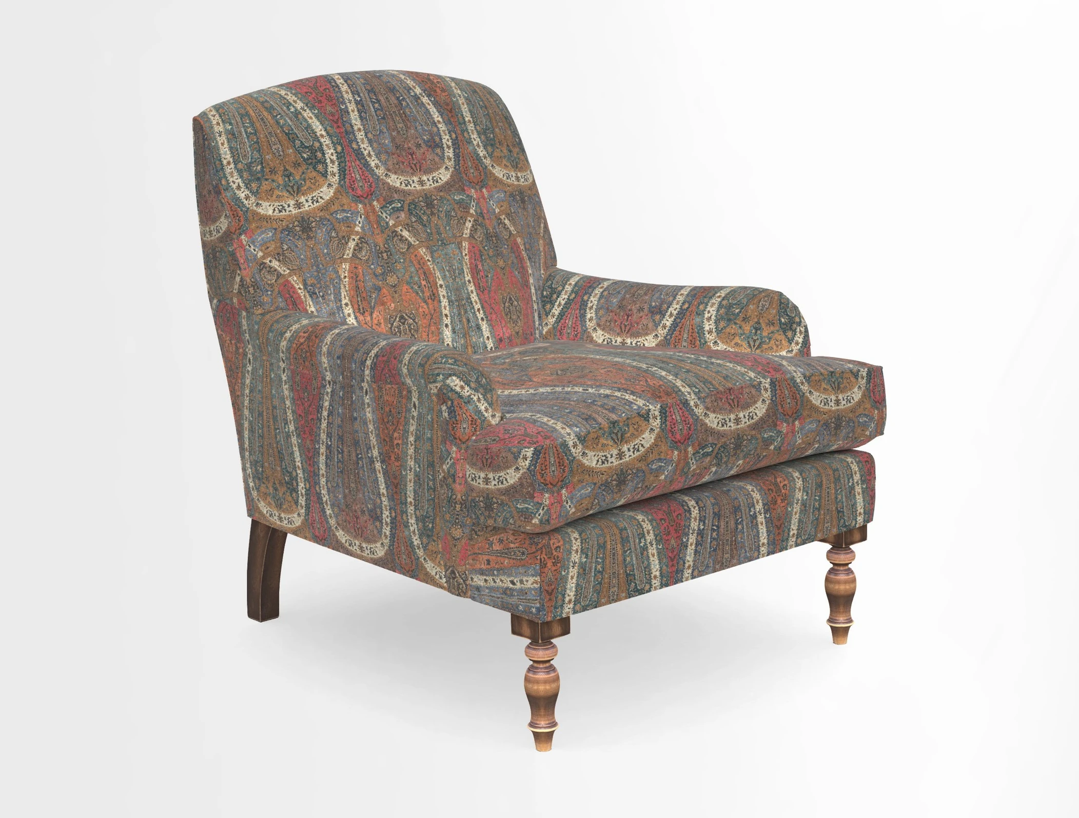 Lyndhurst Chair in V&A Threads of India Opulent-Velvets Lahore Dynasty Slate