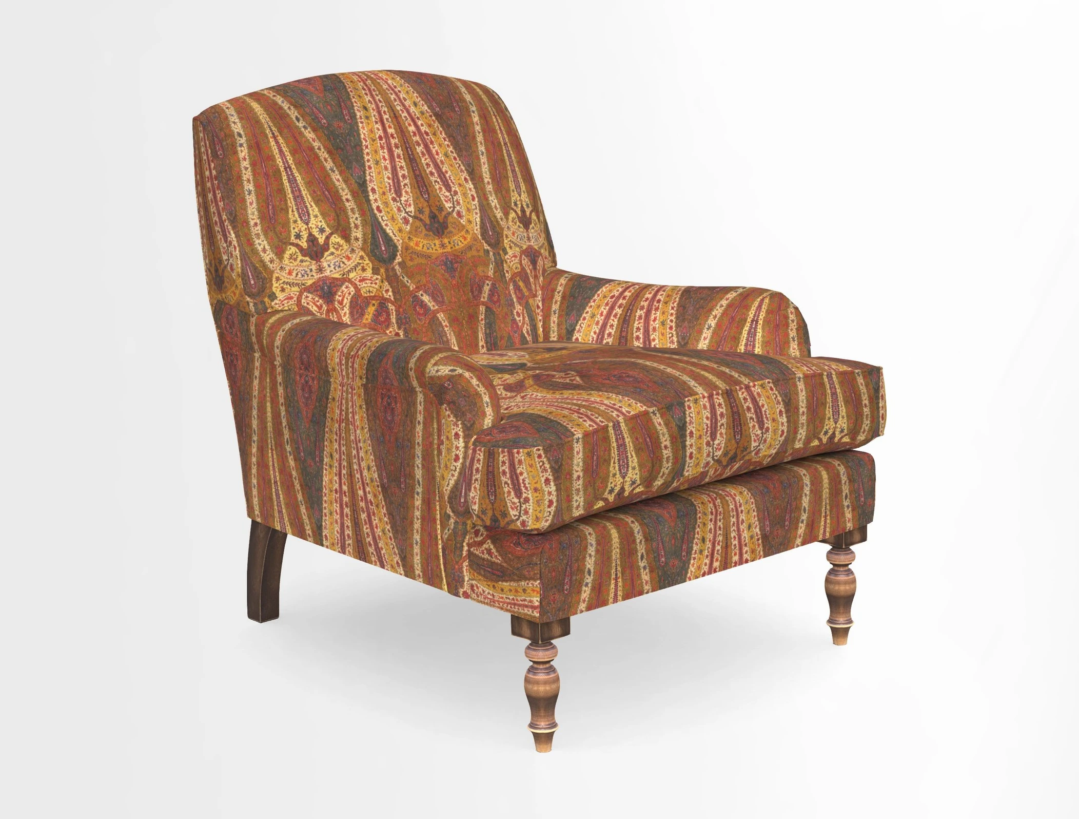 Lyndhurst Chair in V&A Threads of India Opulent-Velvets Lahore Dynasty Slate