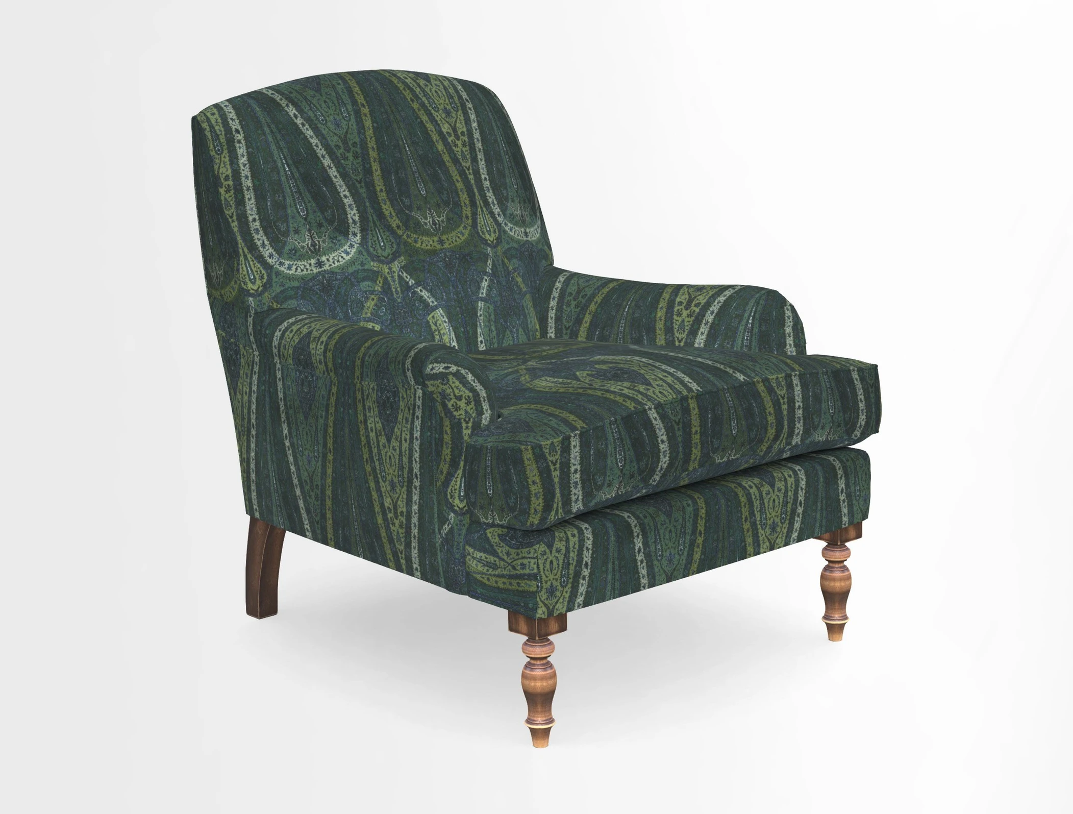 Lyndhurst Chair in V&A Threads of India Opulent-Velvets Lahore Dynasty Slate