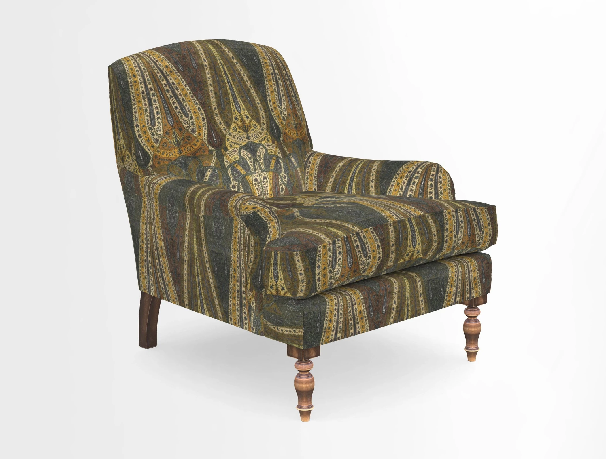 Lyndhurst Chair in V&A Threads of India Opulent-Velvets Lahore Dynasty Slate