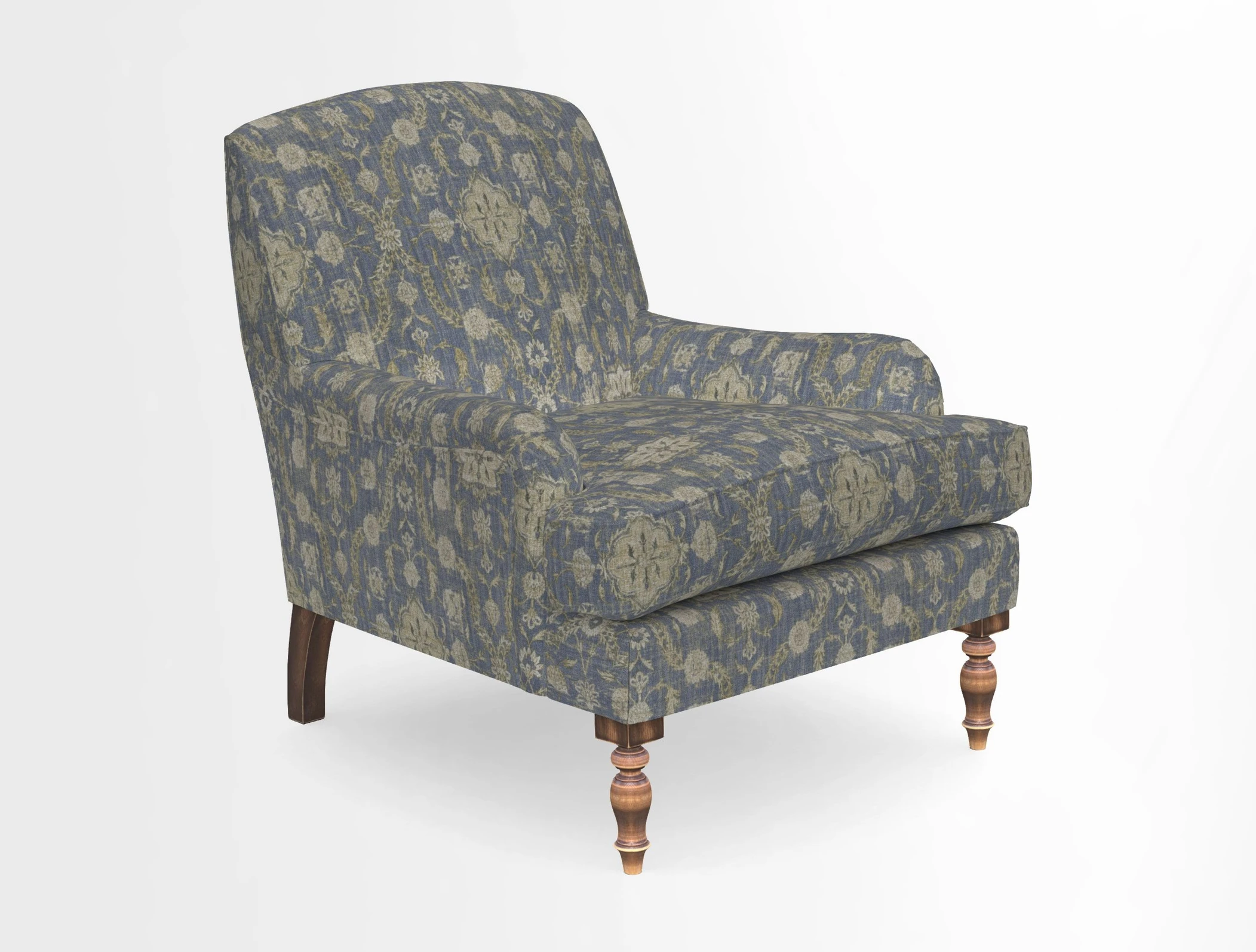 Lyndhurst Chair in V&A Threads of India Opulent-Velvets Lahore Dynasty Slate