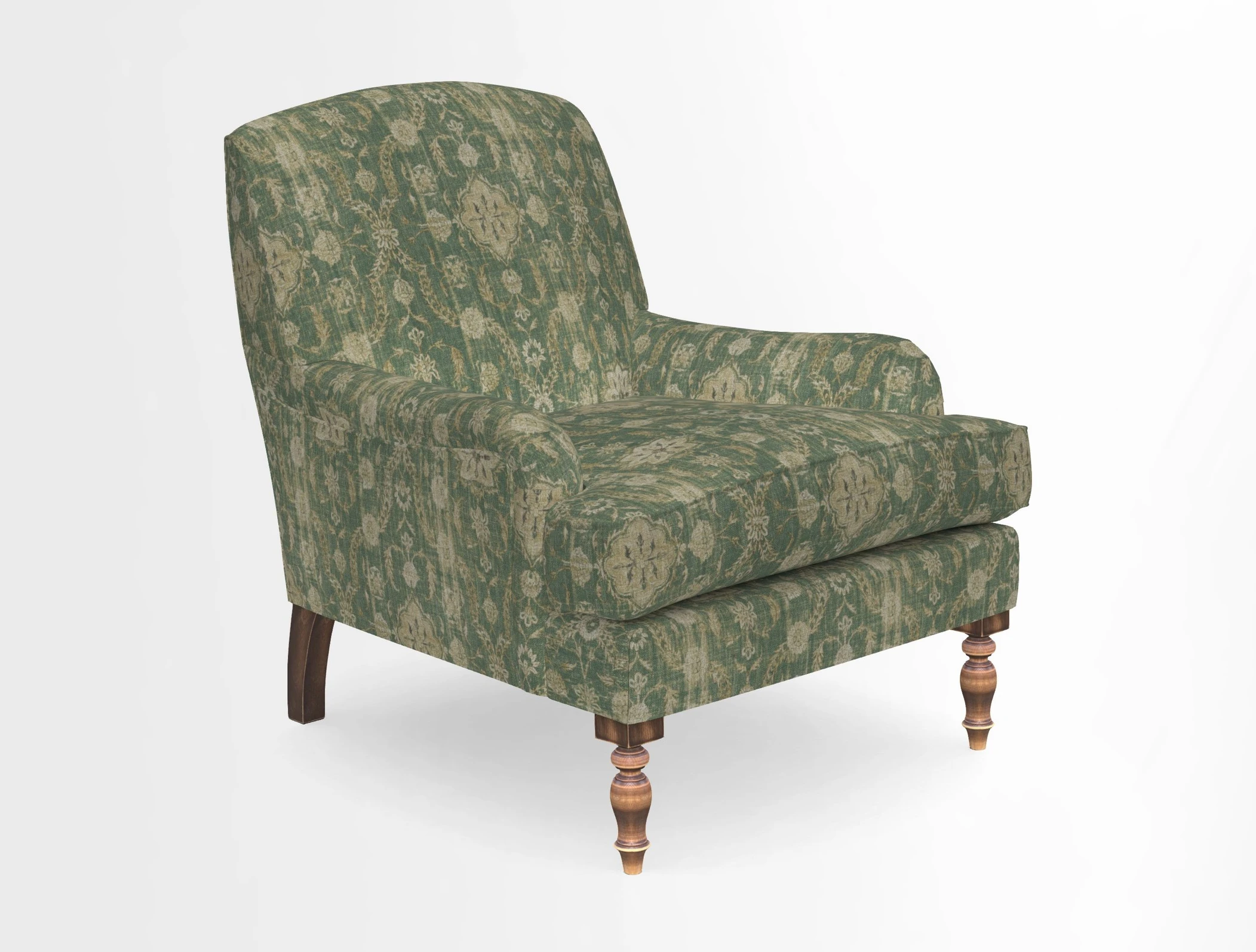 Lyndhurst Chair in V&A Threads of India Opulent-Velvets Lahore Dynasty Slate
