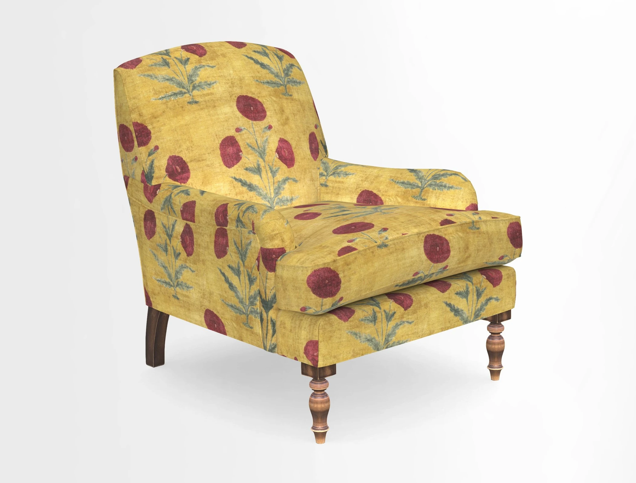 Lyndhurst Chair in V&A Threads of India Opulent-Velvets Lahore Dynasty Slate