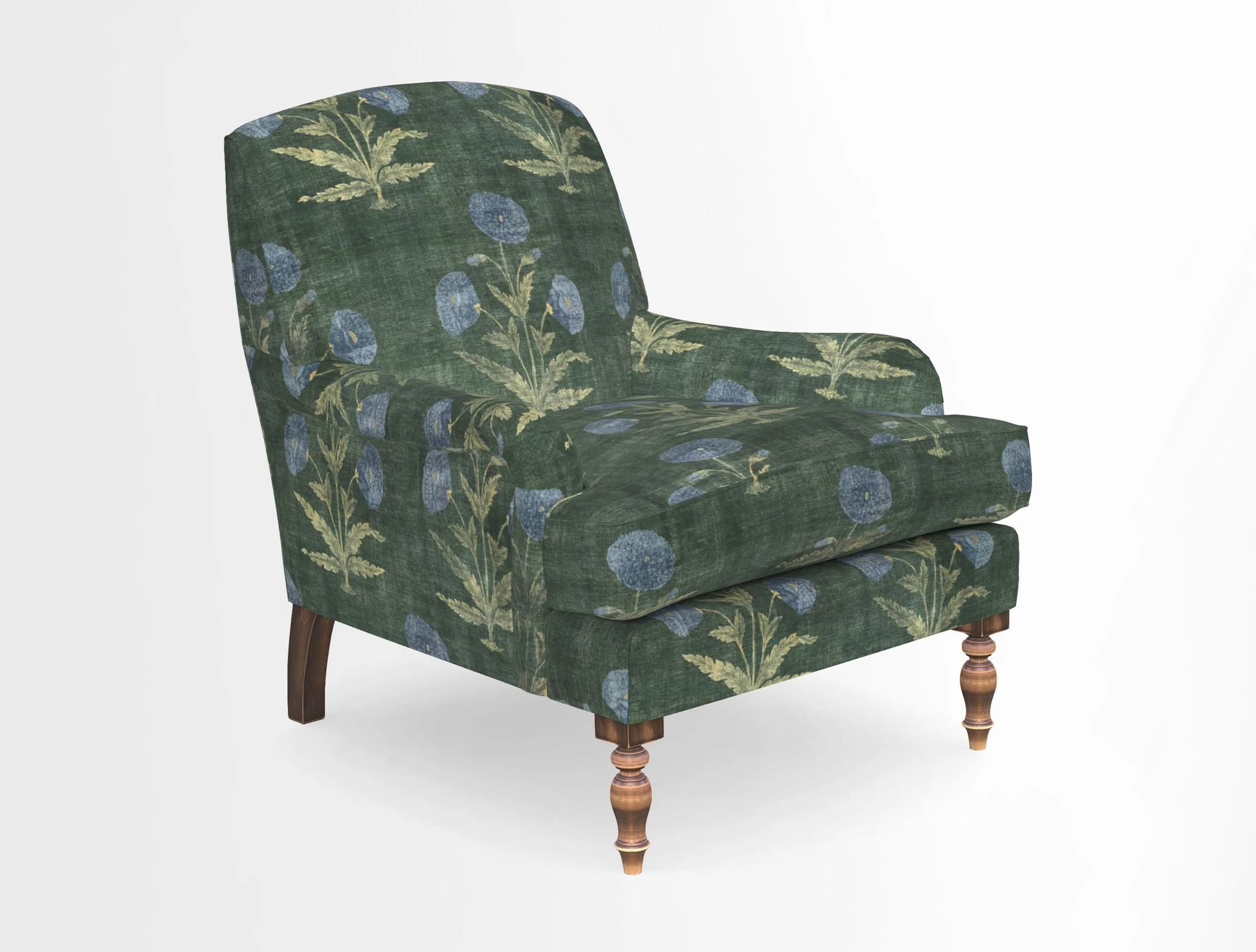 Lyndhurst Chair in V&A Threads of India Opulent-Velvets Lahore Dynasty Slate