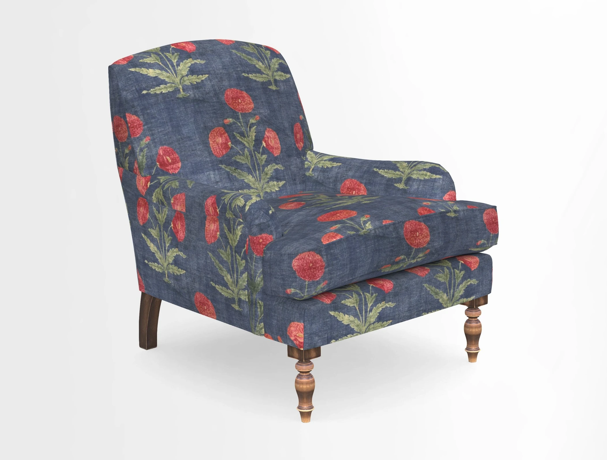Lyndhurst Chair in V&A Threads of India Opulent-Velvets Lahore Dynasty Slate