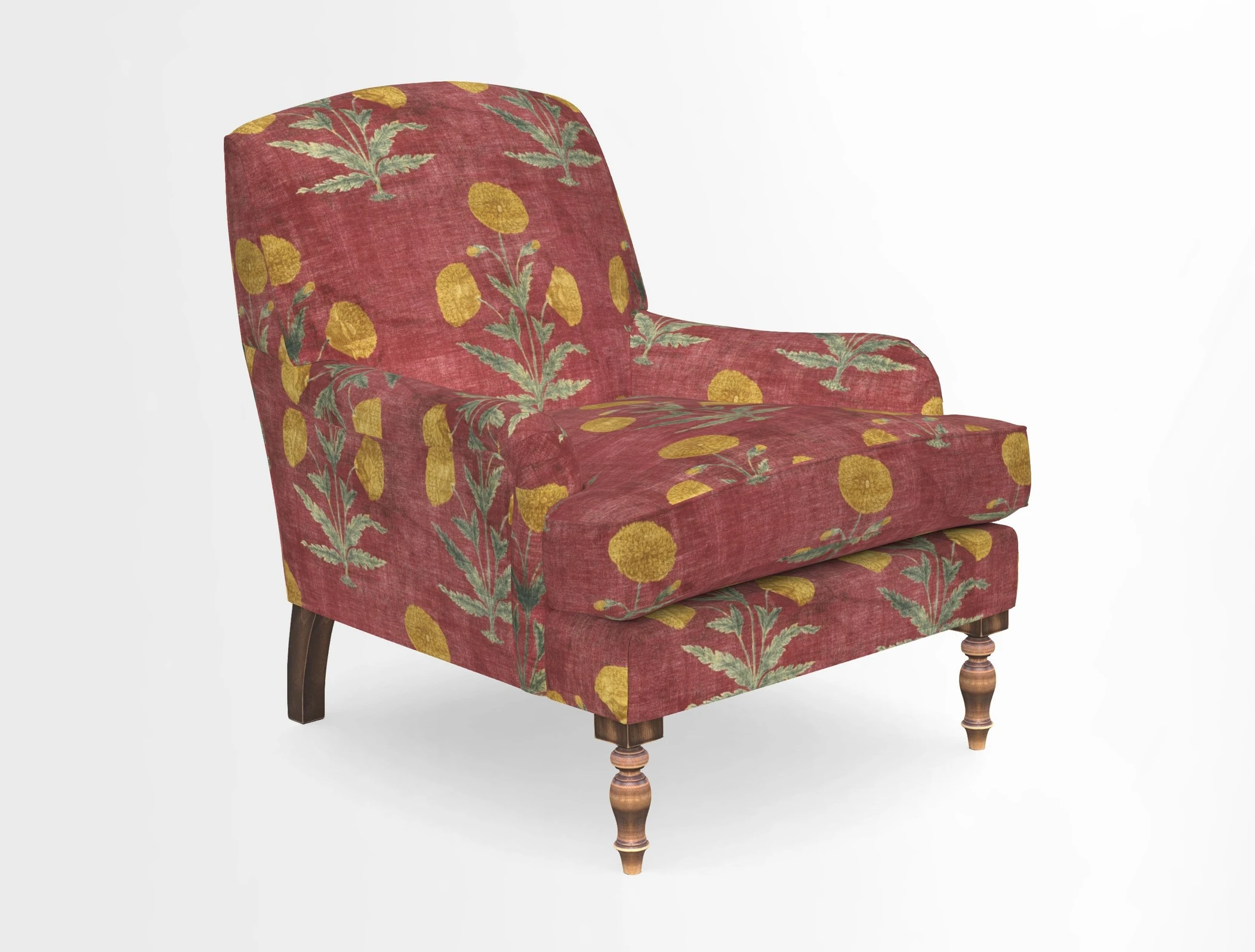 Lyndhurst Chair in V&A Threads of India Opulent-Velvets Lahore Dynasty Slate