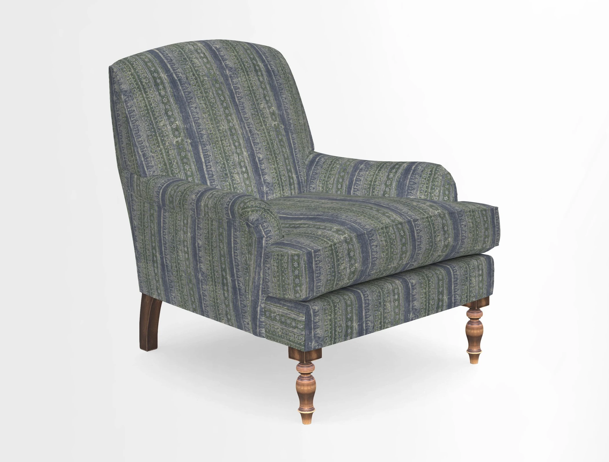 Lyndhurst Chair in V&A Threads of India Opulent-Velvets Lahore Dynasty Slate
