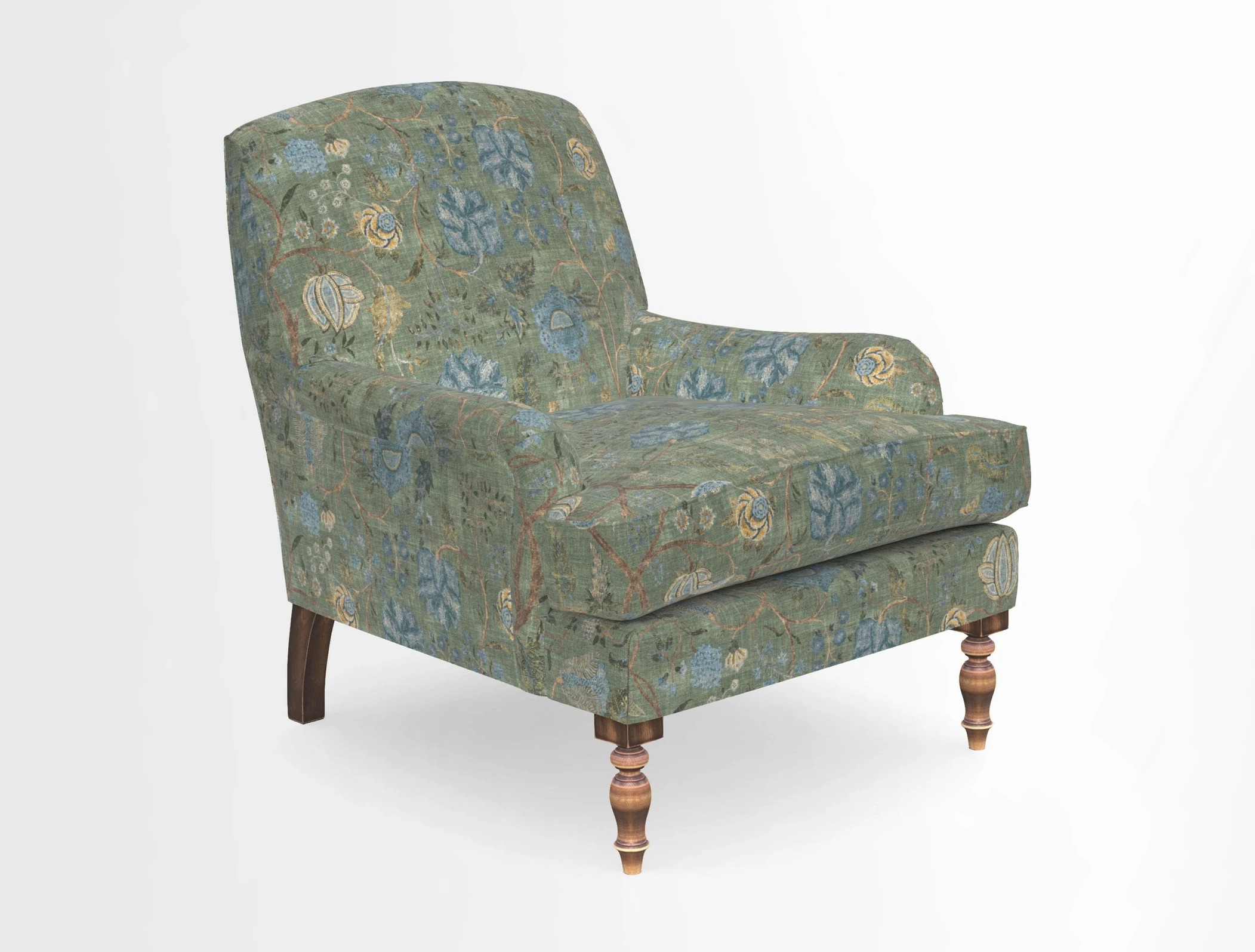Lyndhurst Chair in V&A Threads of India Opulent-Velvets Lahore Dynasty Slate