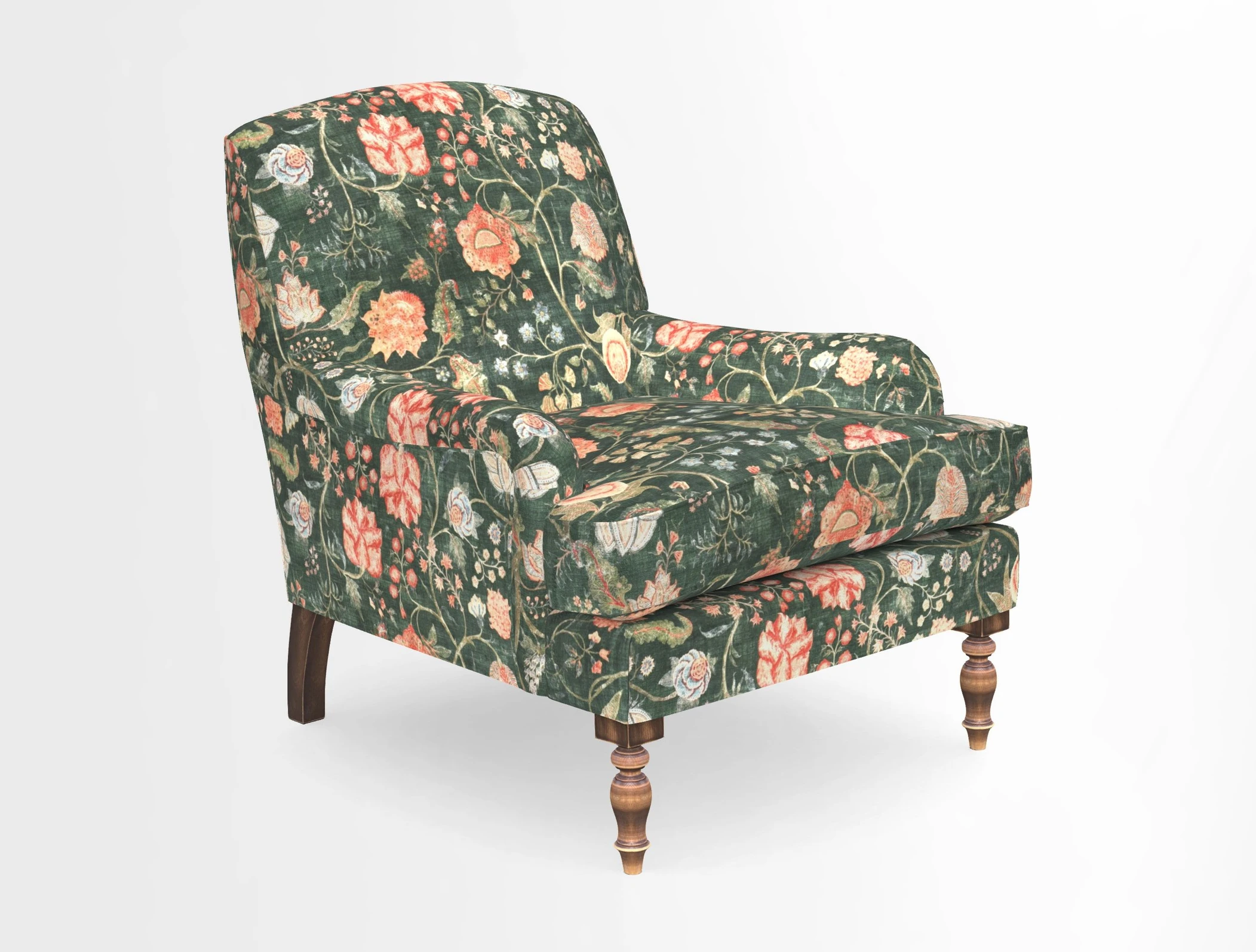 Lyndhurst Chair in V&A Threads of India Opulent-Velvets Lahore Dynasty Slate