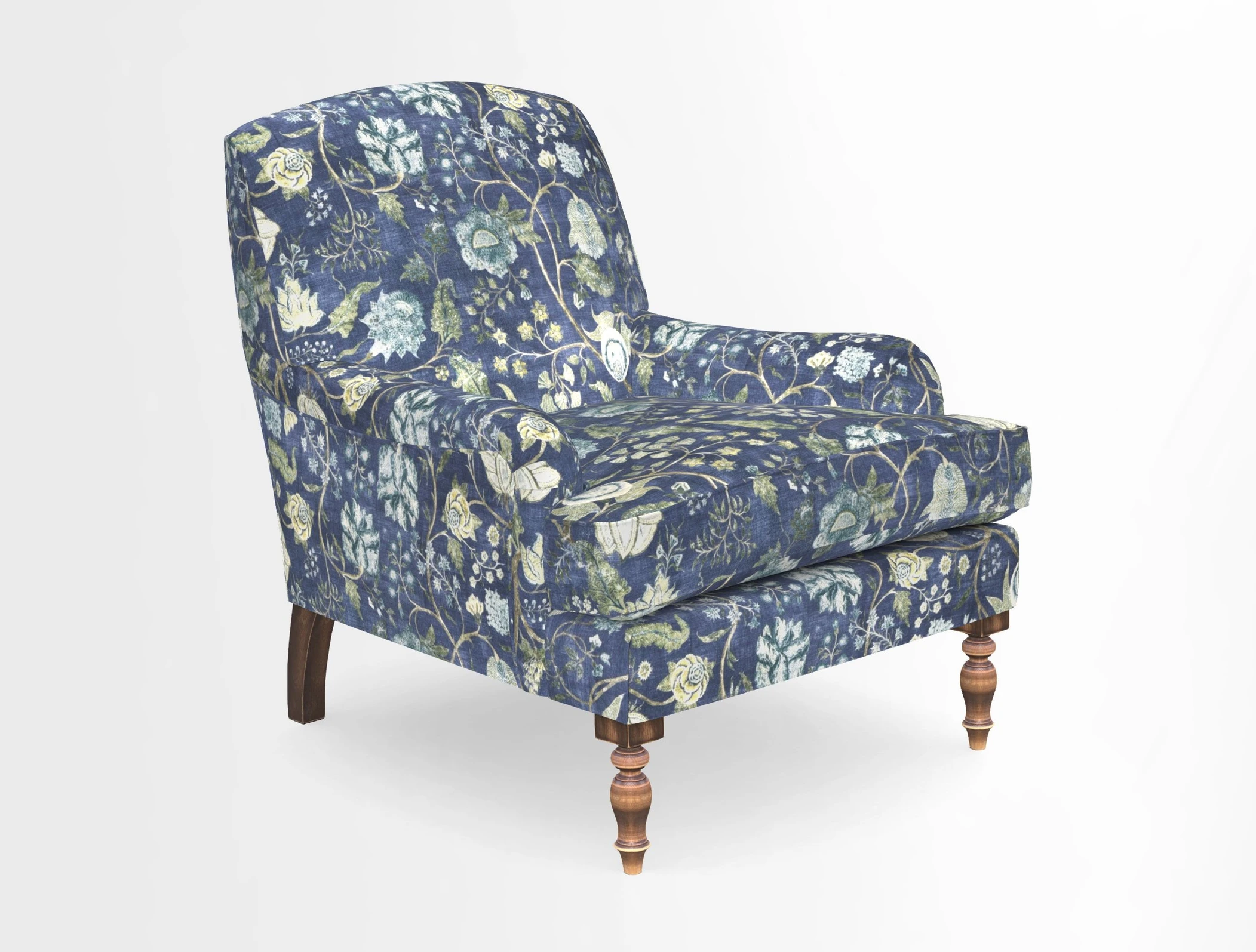 Lyndhurst Chair in V&A Threads of India Opulent-Velvets Lahore Dynasty Slate