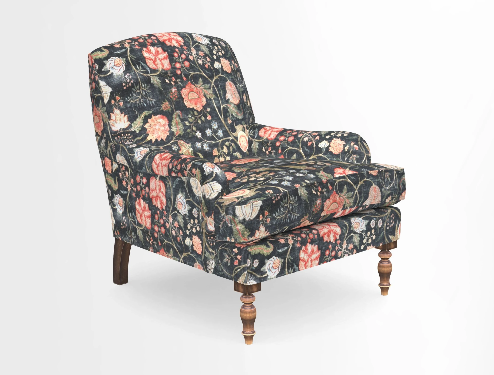 Lyndhurst Chair in V&A Threads of India Opulent-Velvets Lahore Dynasty Slate