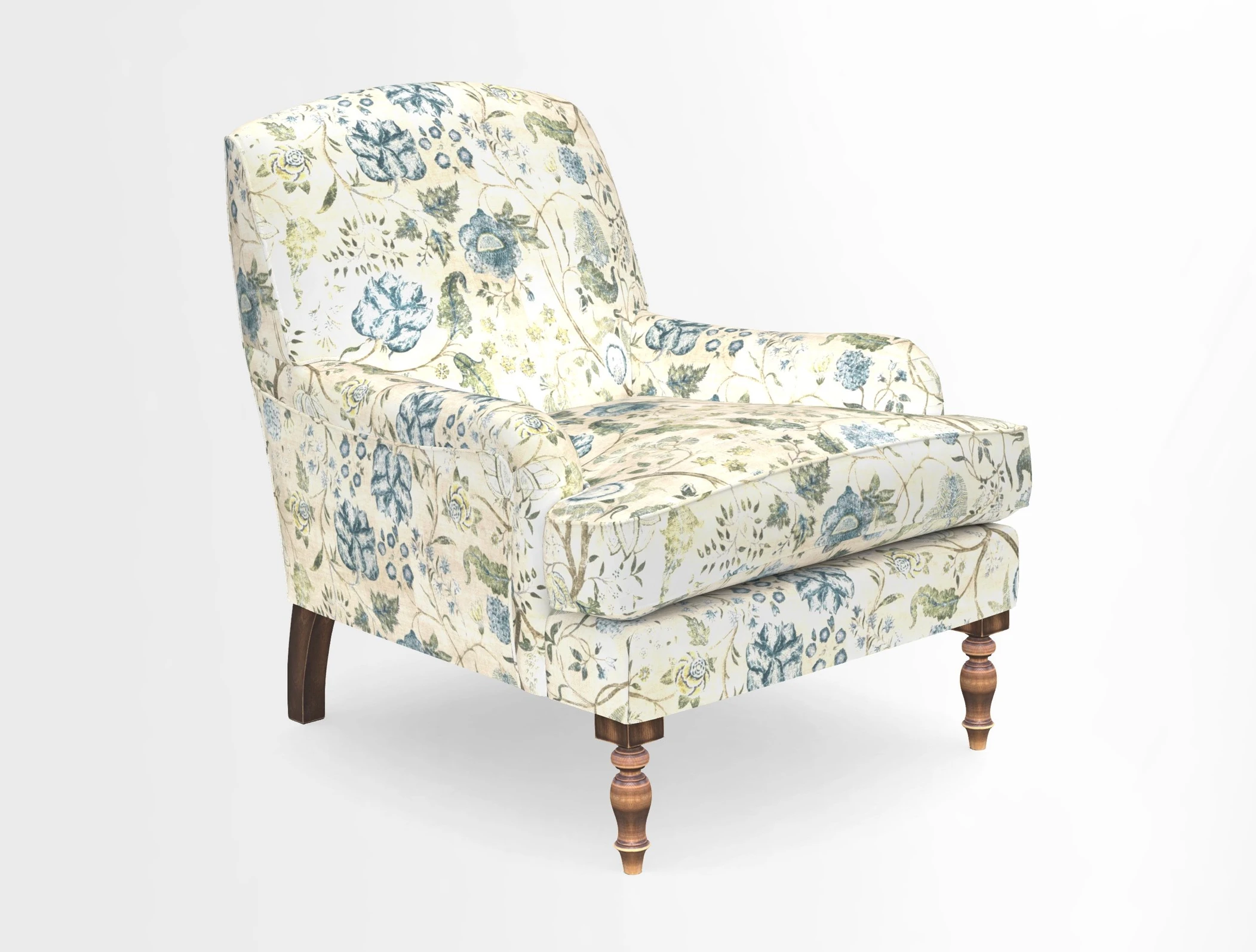 Lyndhurst Chair in V&A Threads of India Opulent-Velvets Lahore Dynasty Slate