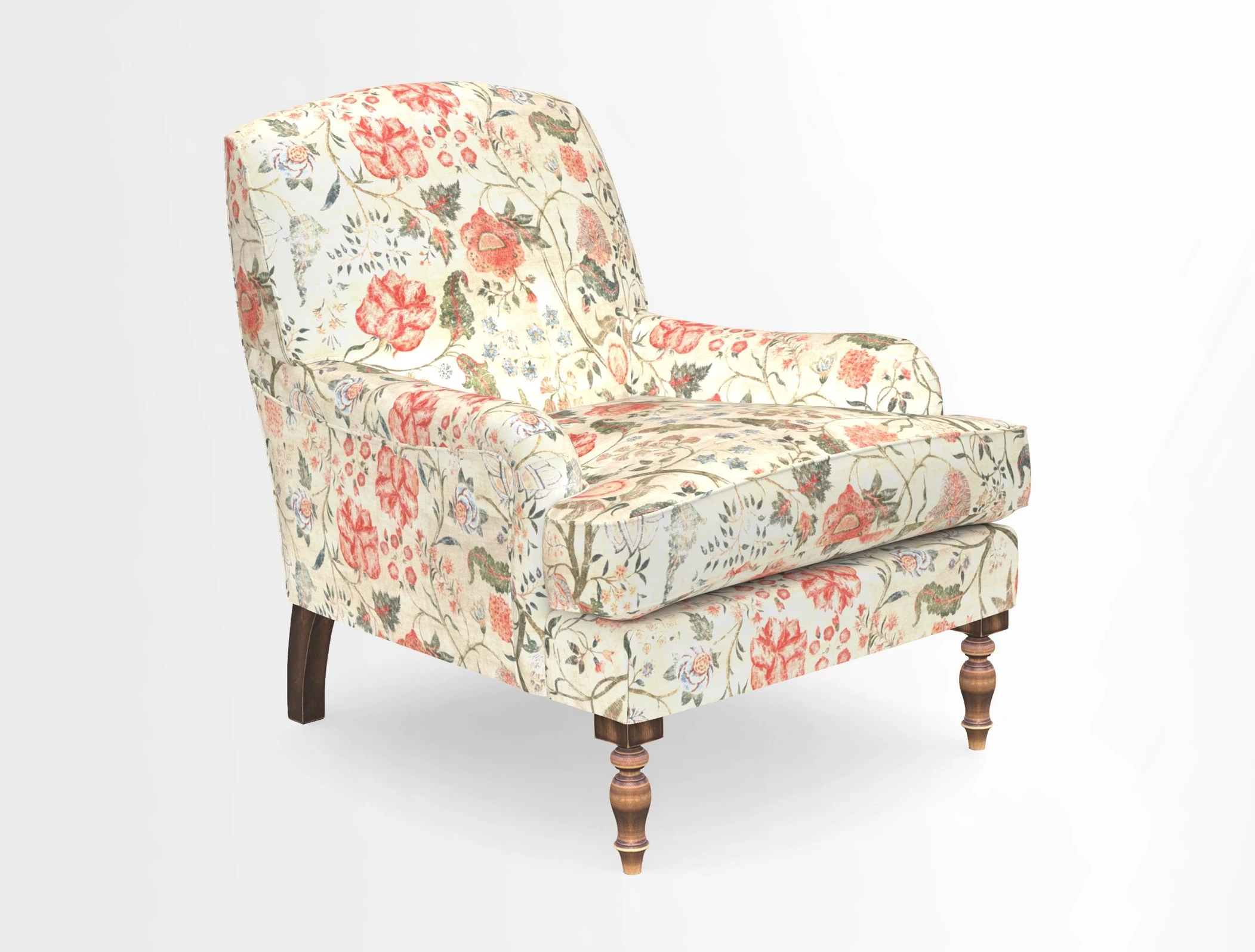 Lyndhurst Chair in V&A Threads of India Opulent-Velvets Lahore Dynasty Slate