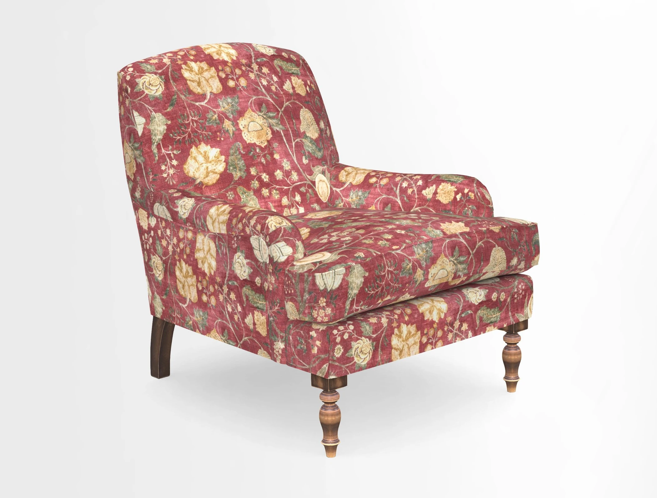 Lyndhurst Chair in V&A Threads of India Opulent-Velvets Lahore Dynasty Slate