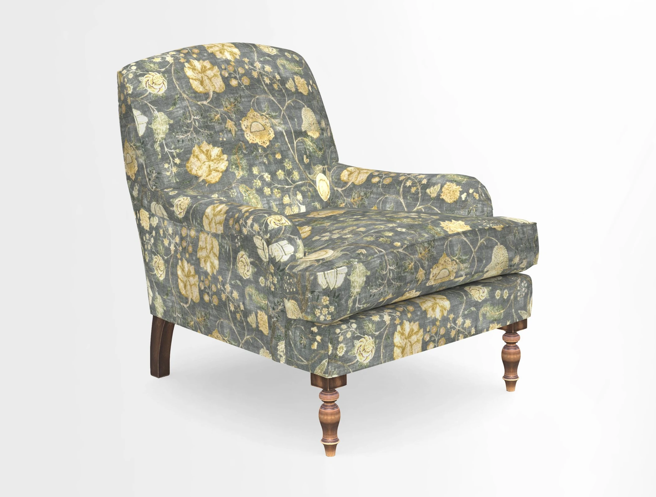 Lyndhurst Chair in V&A Threads of India Opulent-Velvets Lahore Dynasty Slate