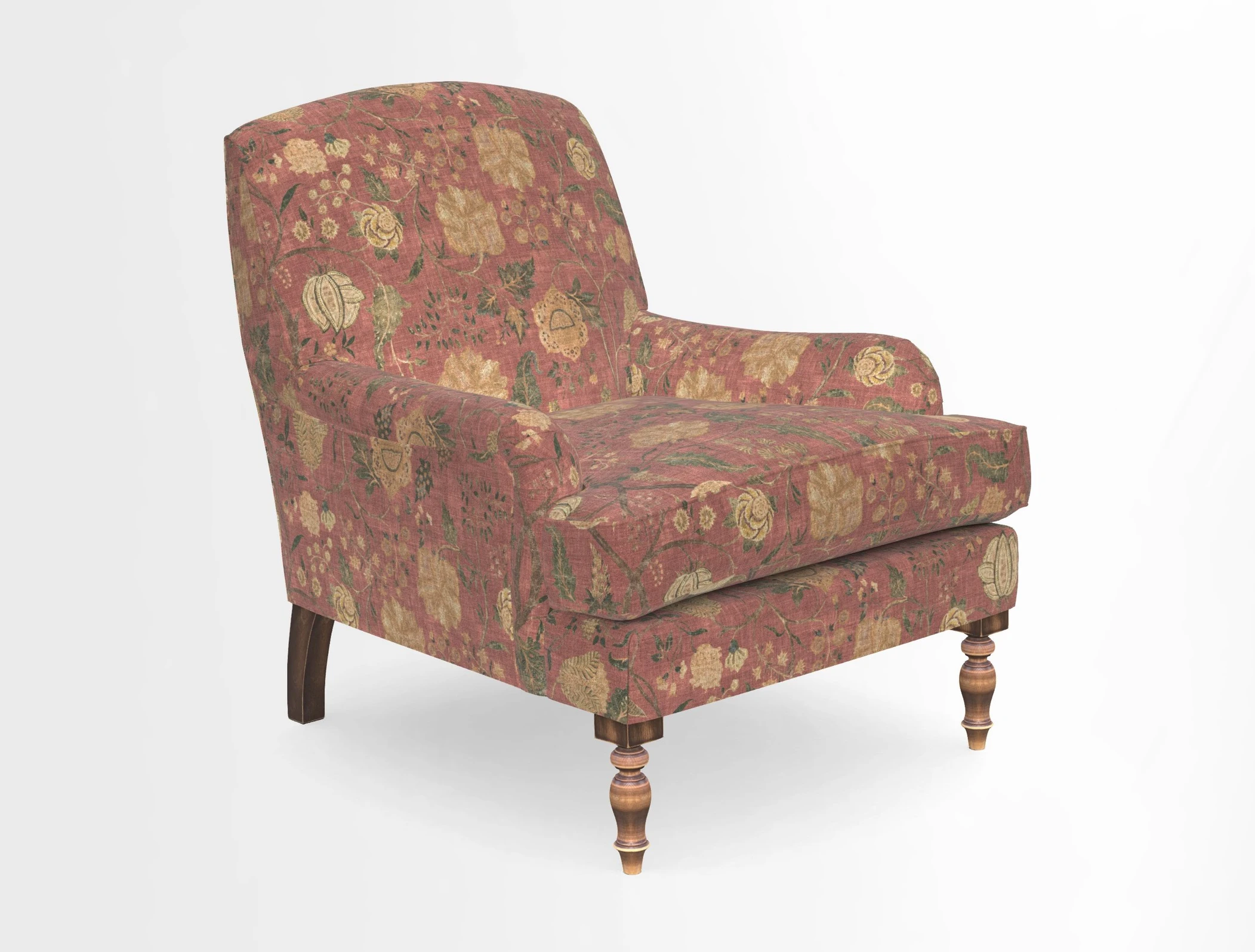 Lyndhurst Chair in V&A Threads of India Opulent-Velvets Lahore Dynasty Slate