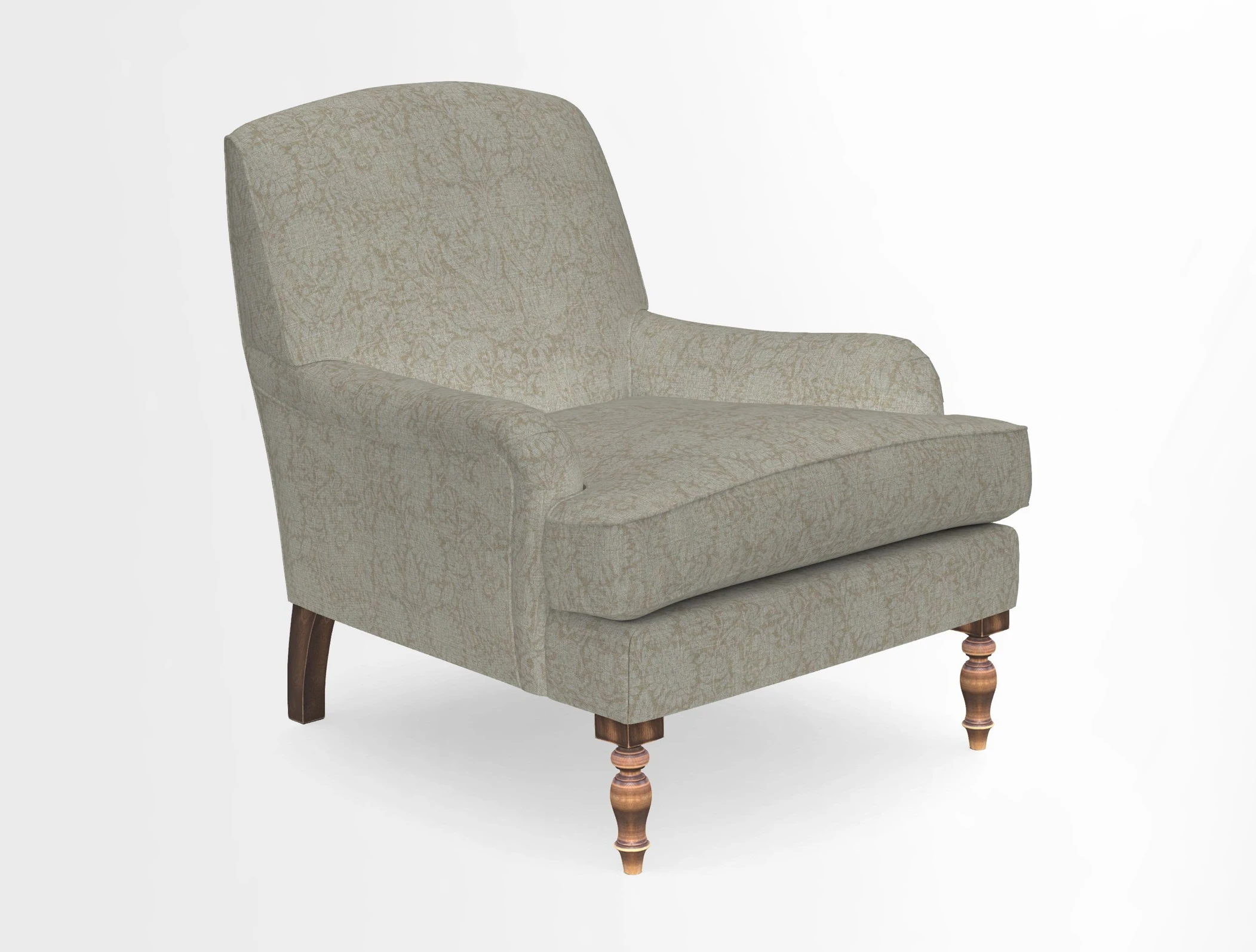 Lyndhurst Chair in V&A Threads of India Opulent-Velvets Lahore Dynasty Slate