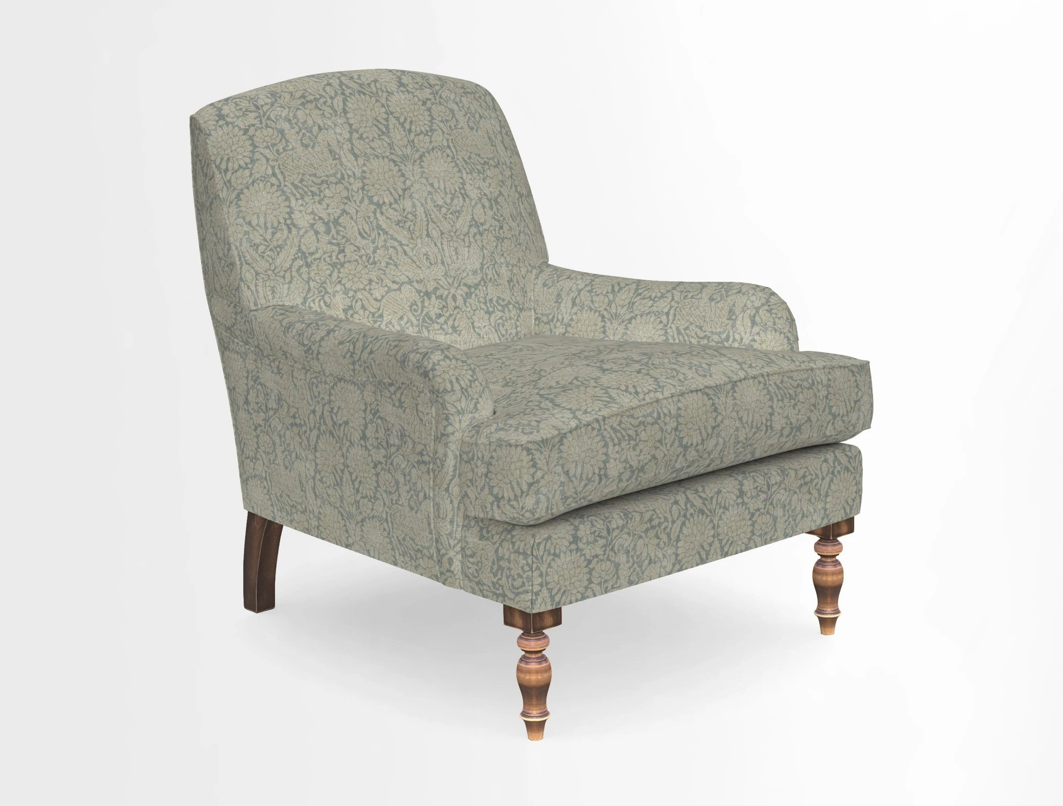 Lyndhurst Chair in V&A Threads of India Opulent-Velvets Lahore Dynasty Slate