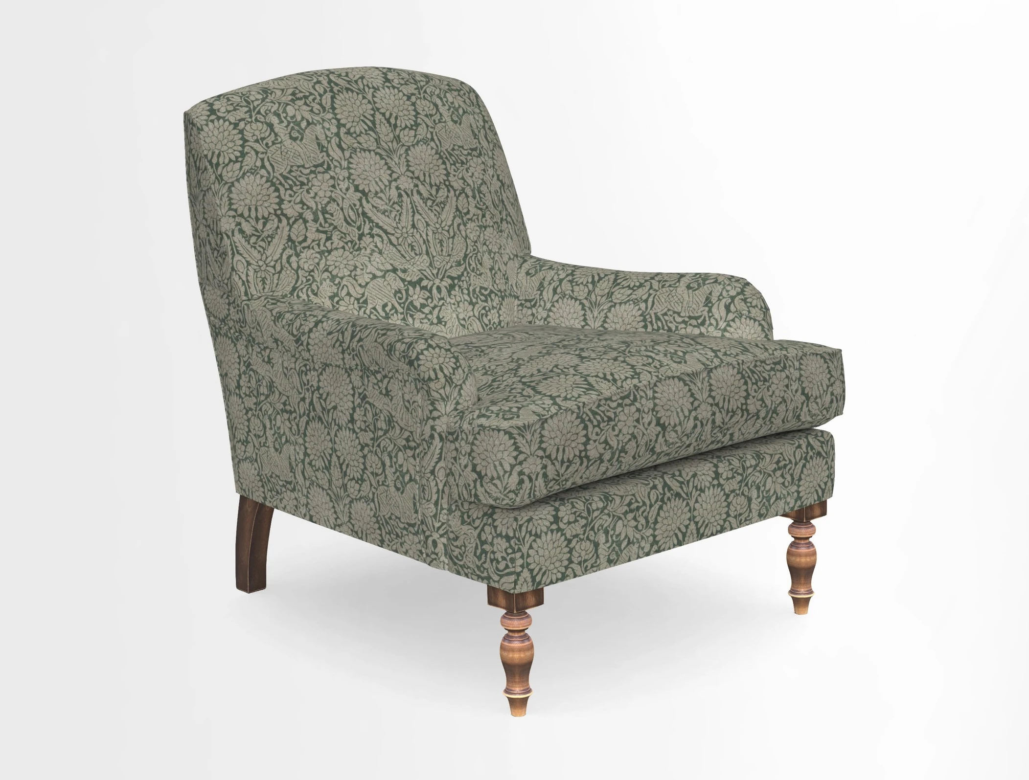 Lyndhurst Chair in V&A Threads of India Opulent-Velvets Lahore Dynasty Slate