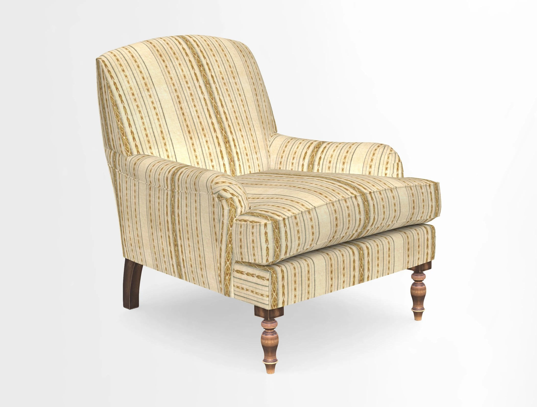 Lyndhurst Chair in V&A Threads of India Opulent-Velvets Lahore Dynasty Slate