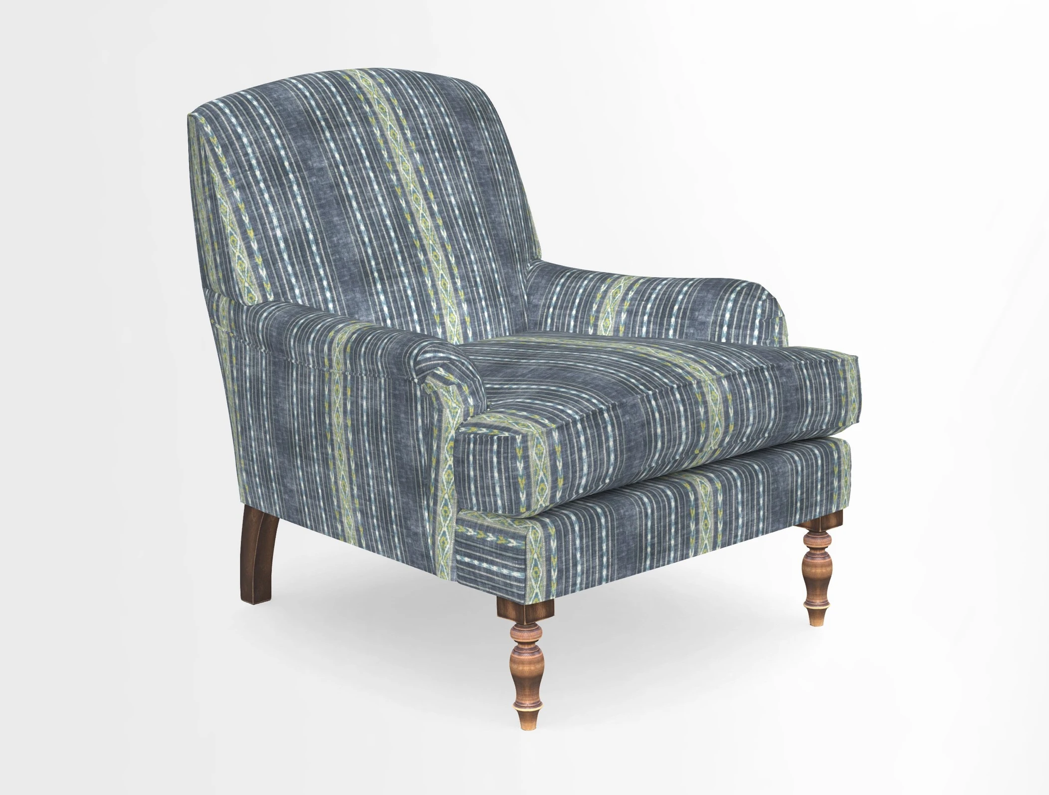 Lyndhurst Chair in V&A Threads of India Opulent-Velvets Lahore Dynasty Slate