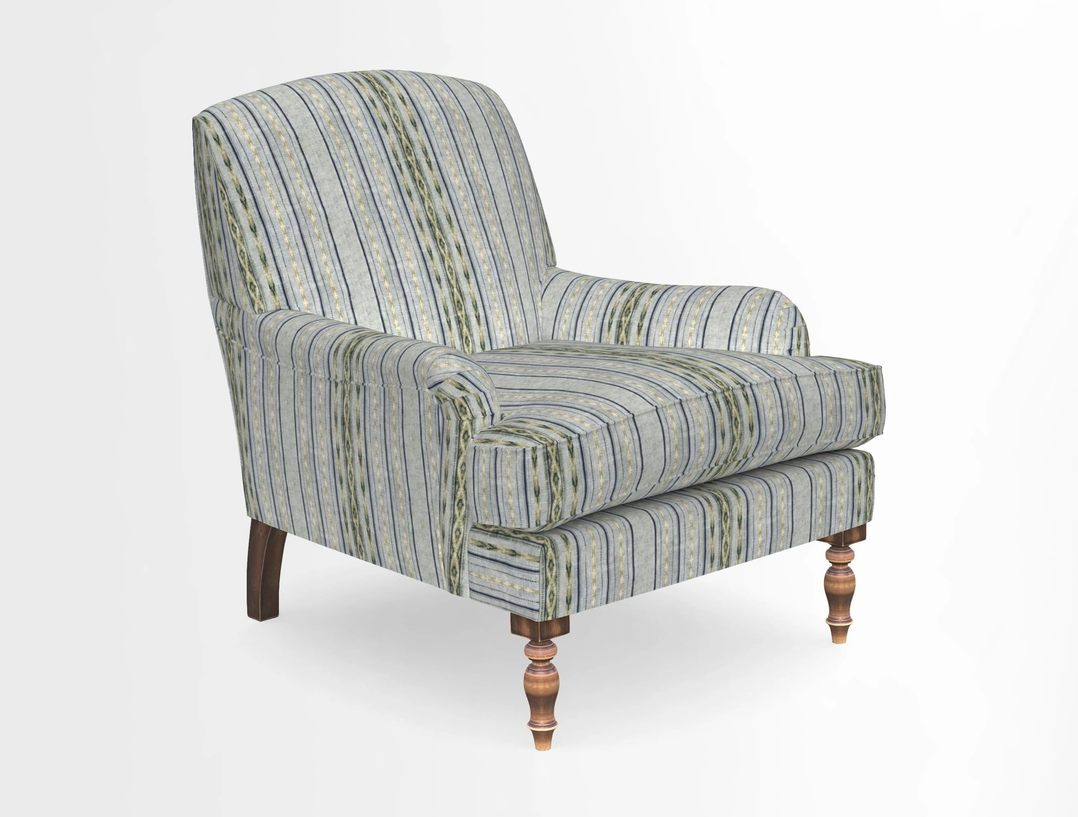 Lyndhurst Chair in V&A Threads of India Opulent-Velvets Lahore Dynasty Slate