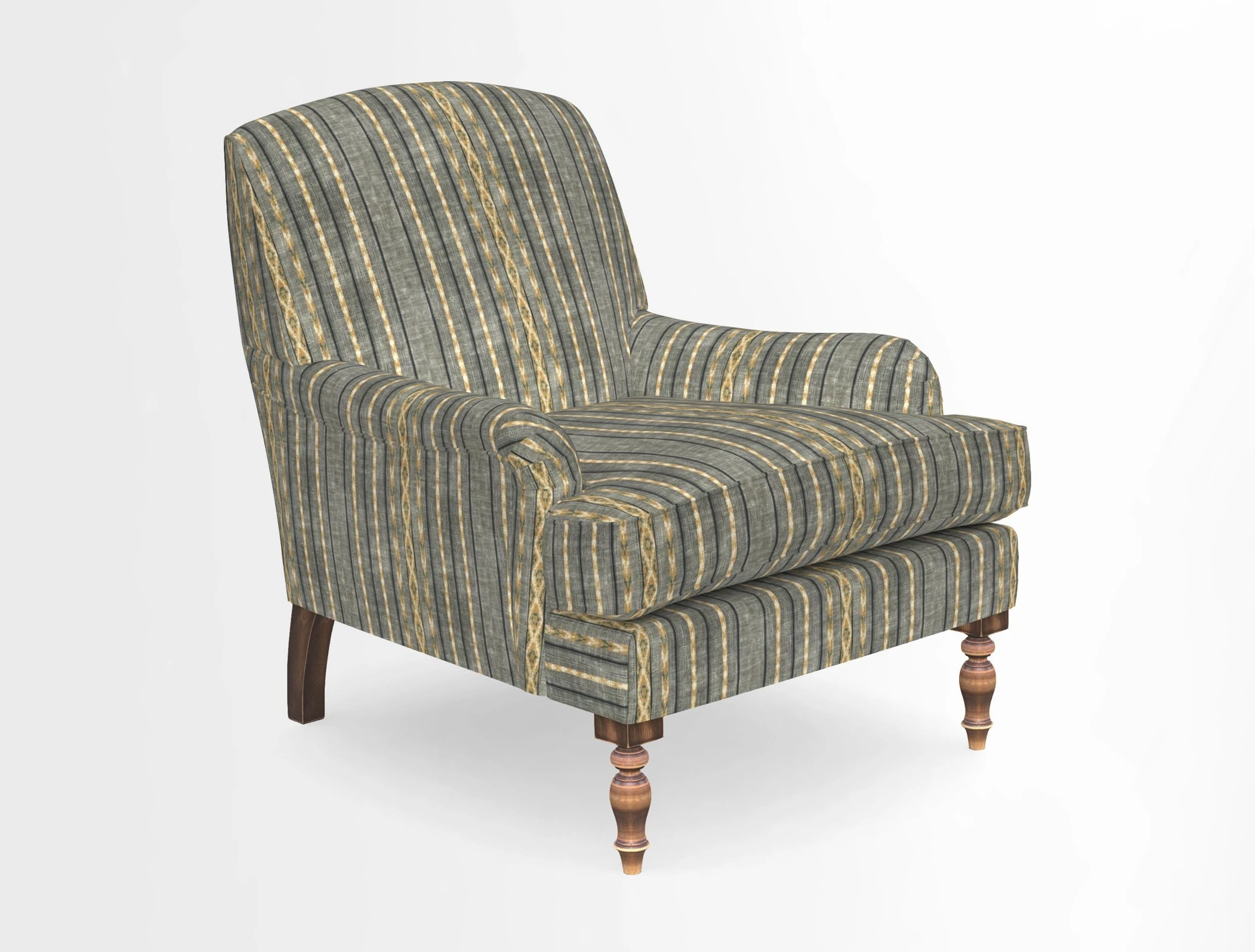 Lyndhurst Chair in V&A Threads of India Opulent-Velvets Lahore Dynasty Slate