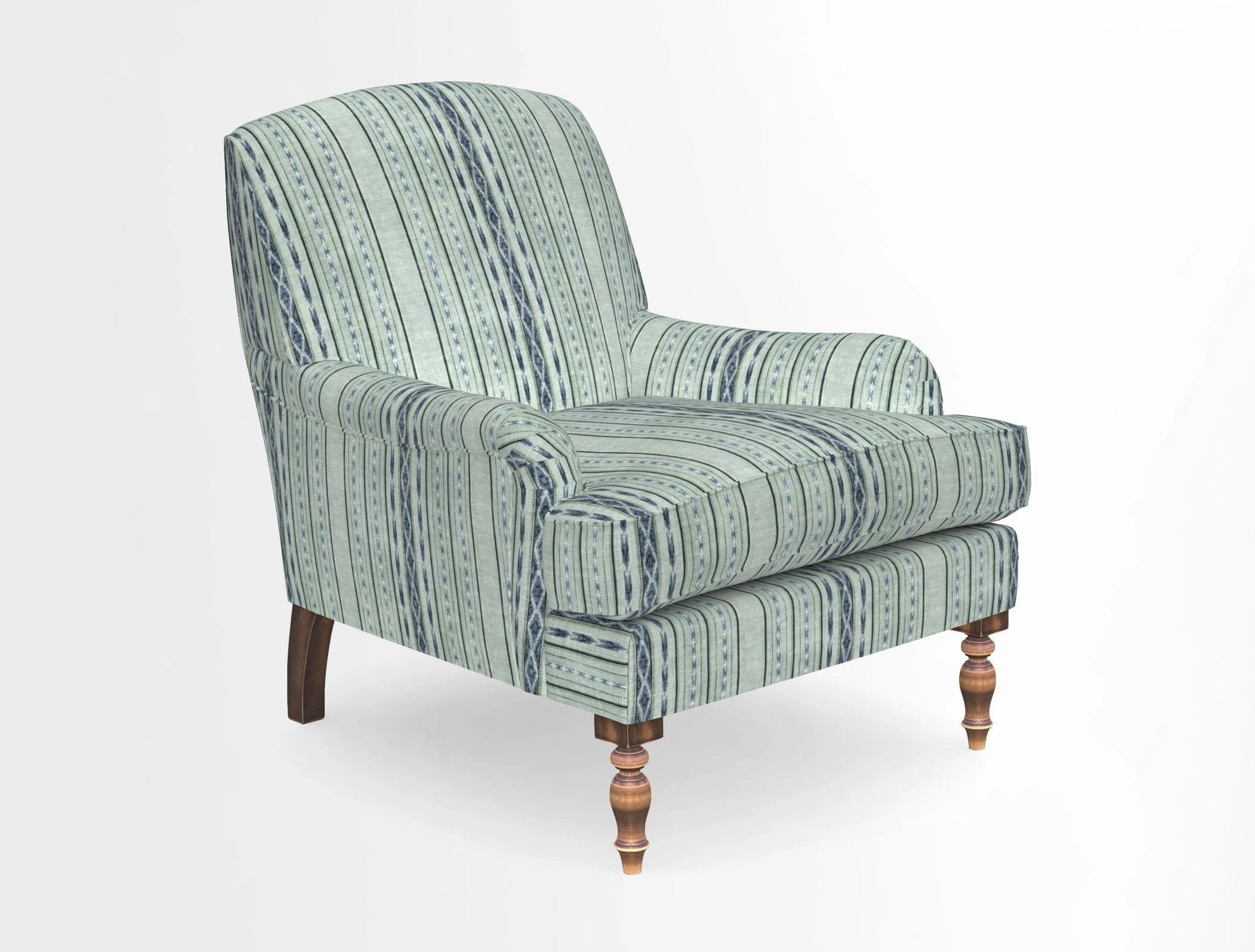 Lyndhurst Chair in V&A Threads of India Opulent-Velvets Lahore Dynasty Slate