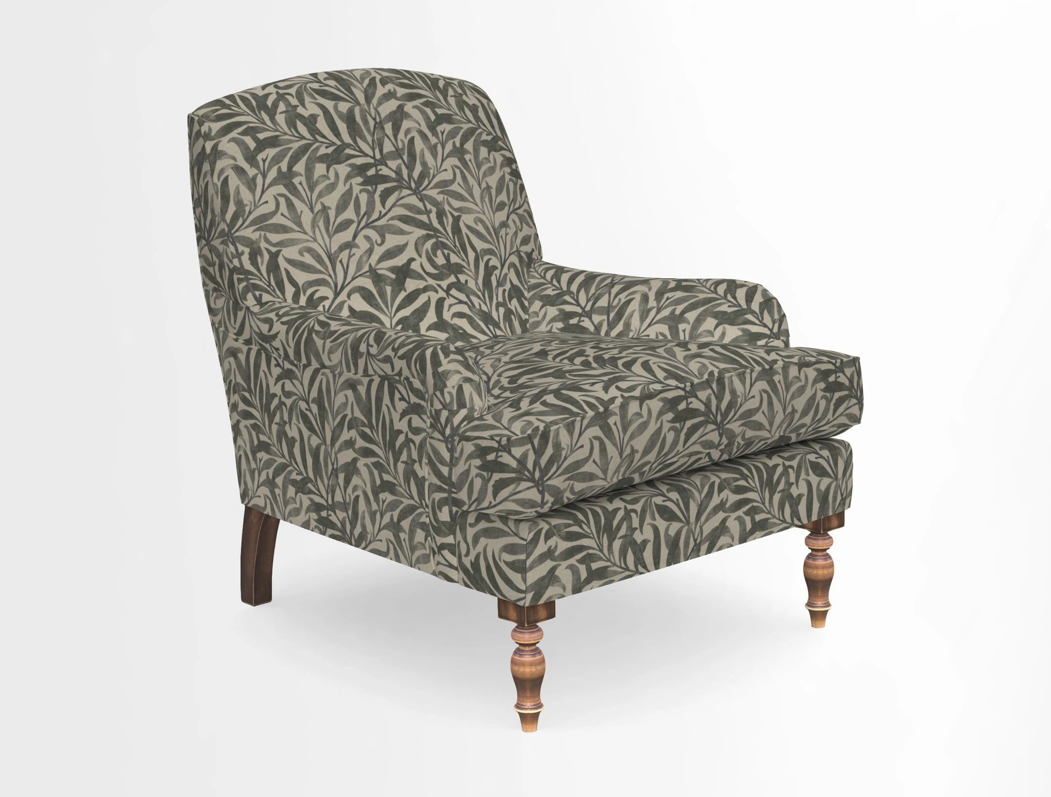 Lyndhurst Chair in V&A Threads of India Opulent-Velvets Lahore Dynasty Slate