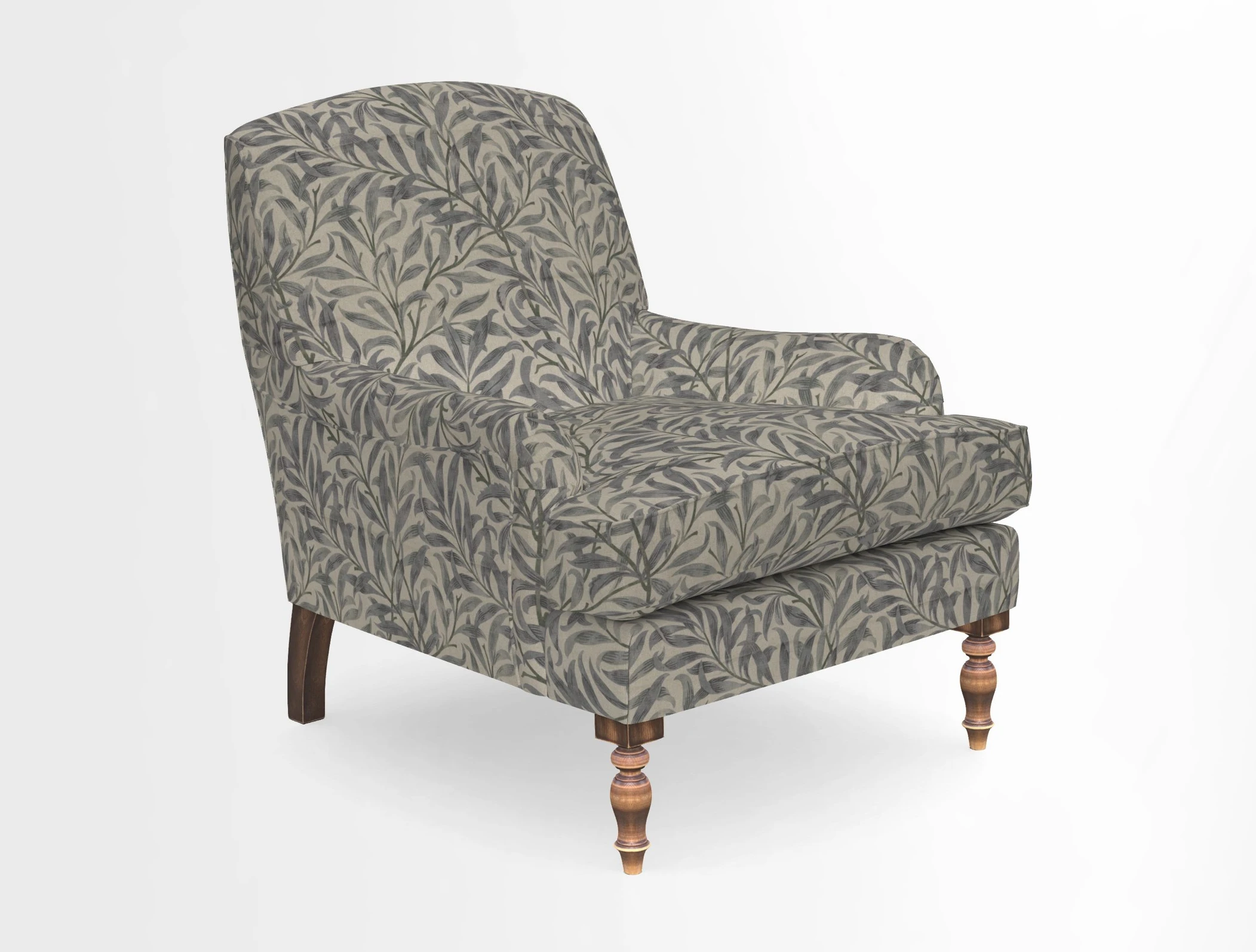 Lyndhurst Chair in V&A Threads of India Opulent-Velvets Lahore Dynasty Slate