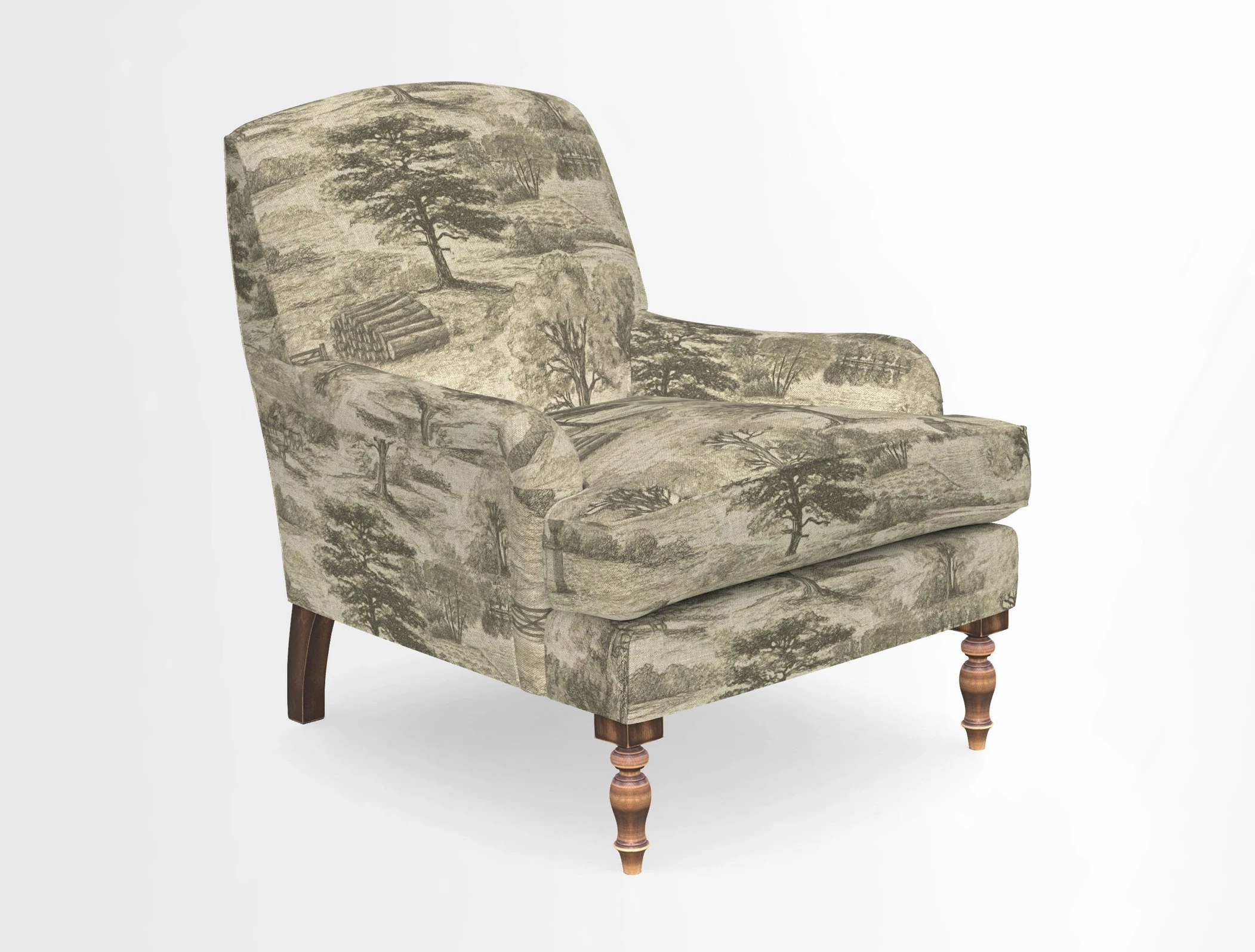 Lyndhurst Chair in V&A Threads of India Opulent-Velvets Lahore Dynasty Slate