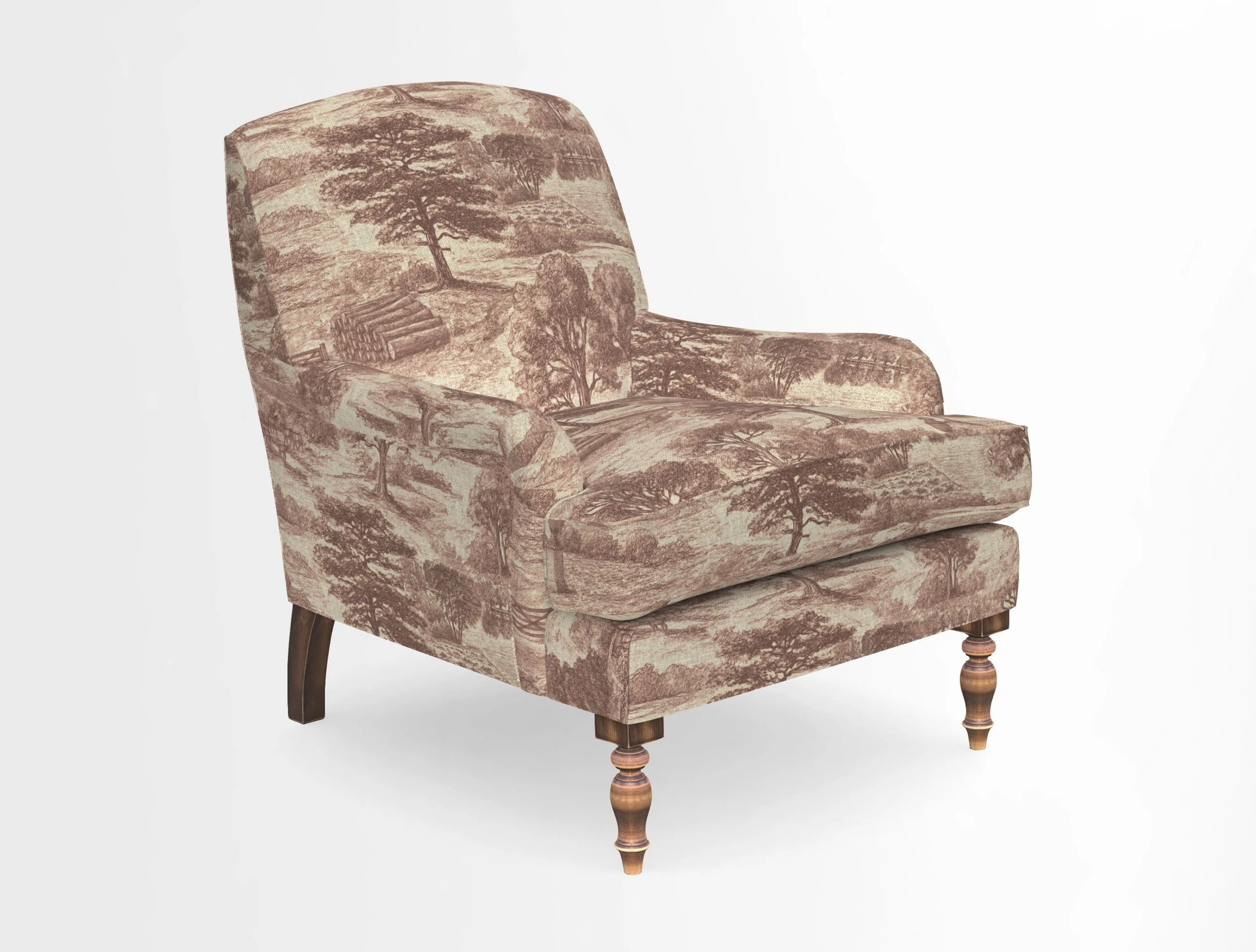 Lyndhurst Chair in V&A Threads of India Opulent-Velvets Lahore Dynasty Slate