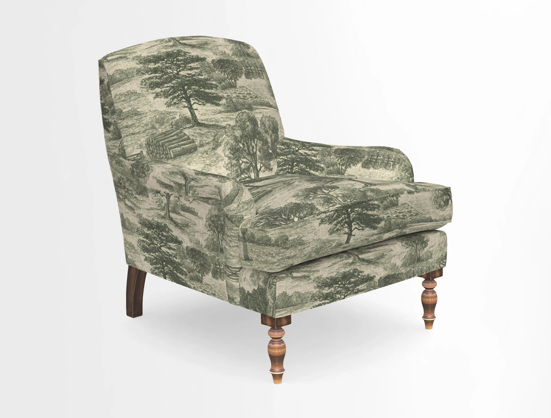 Lyndhurst Chair in V&A Threads of India Opulent-Velvets Lahore Dynasty Slate