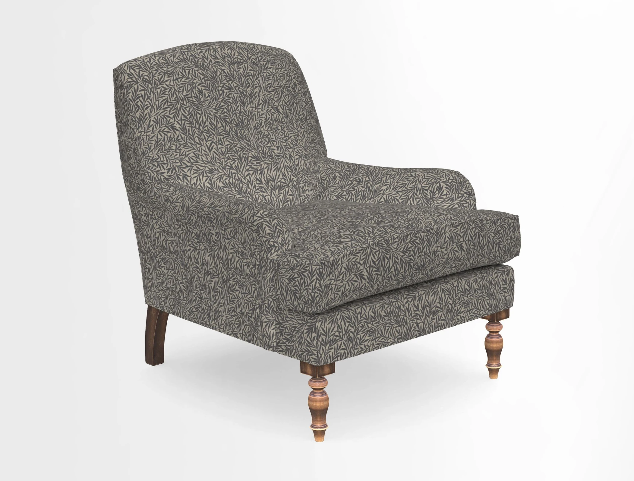 Lyndhurst Chair in V&A Threads of India Opulent-Velvets Lahore Dynasty Slate