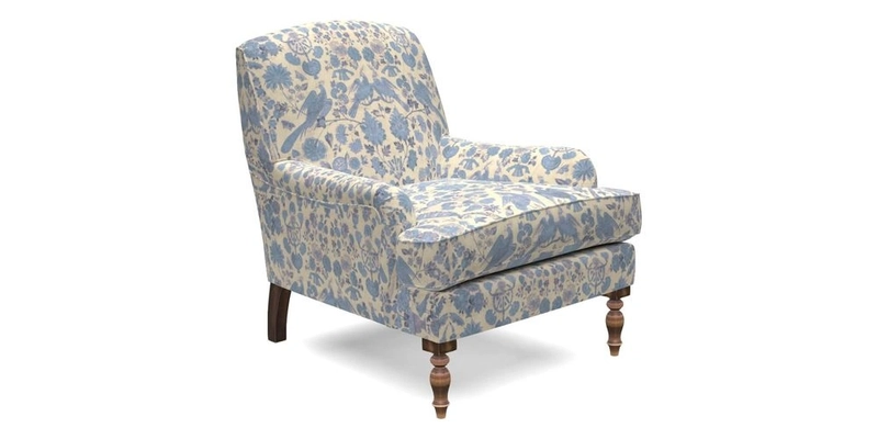 Lyndhurst Chair in V&A Threads of India Opulent-Velvets Lahore Dynasty Slate