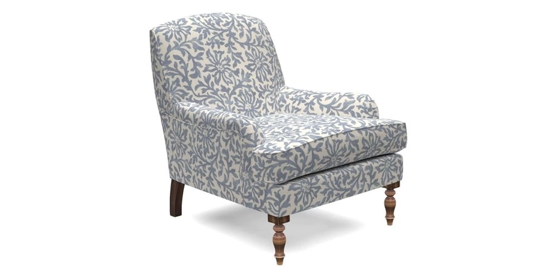 Lyndhurst Chair in V&A Threads of India Opulent-Velvets Lahore Dynasty Slate