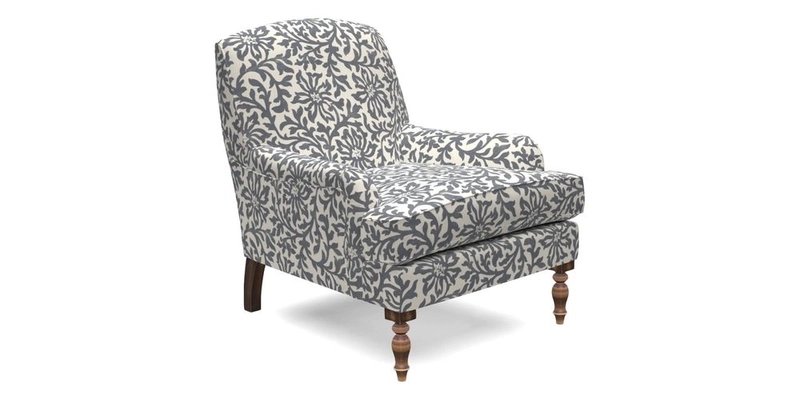 Lyndhurst Chair in V&A Threads of India Opulent-Velvets Lahore Dynasty Slate