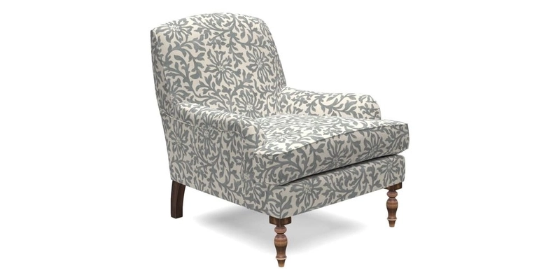 Lyndhurst Chair in V&A Threads of India Opulent-Velvets Lahore Dynasty Slate